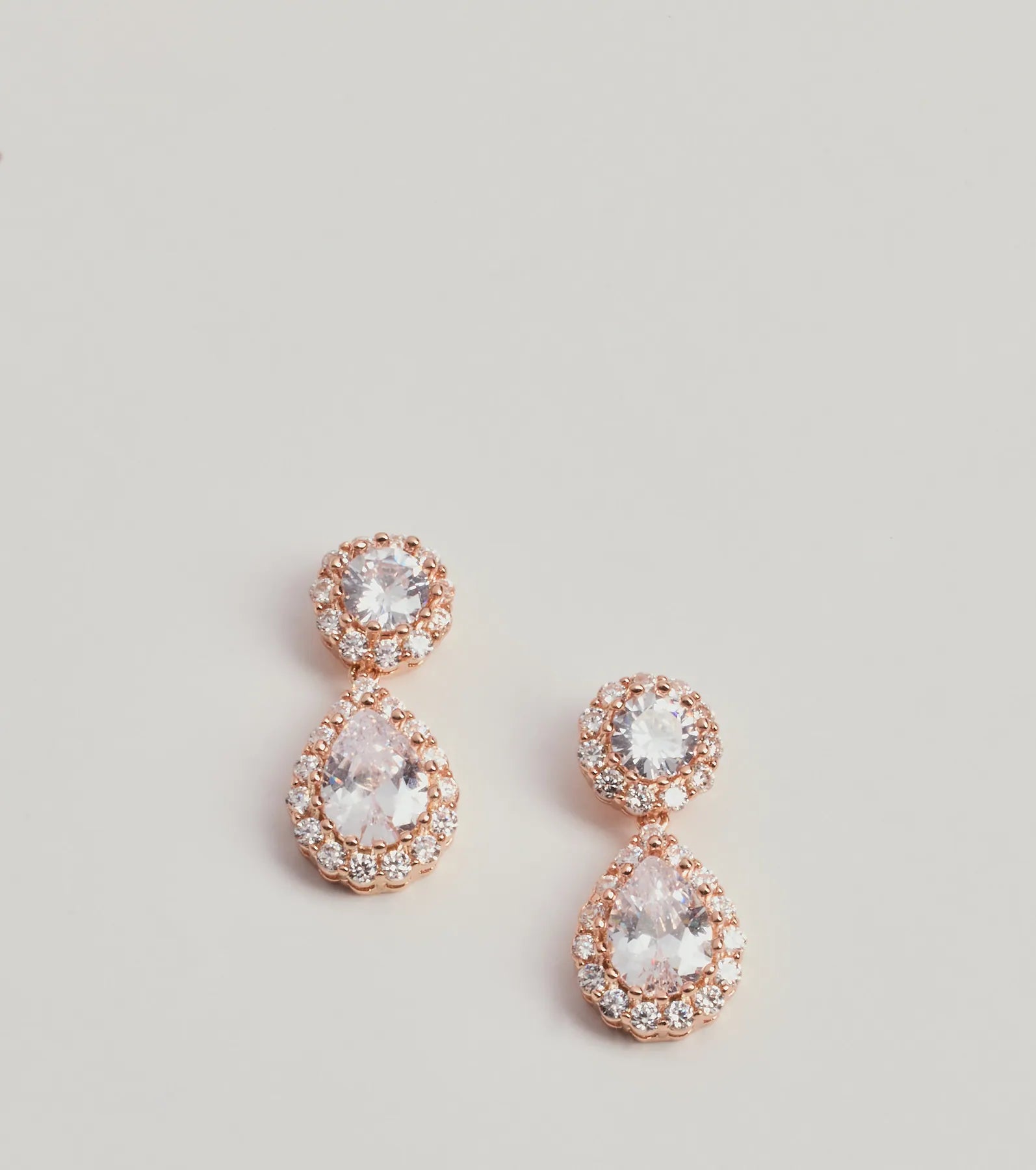 Windsor Dainty Glitz Rhinestone Drop Stud Earrings