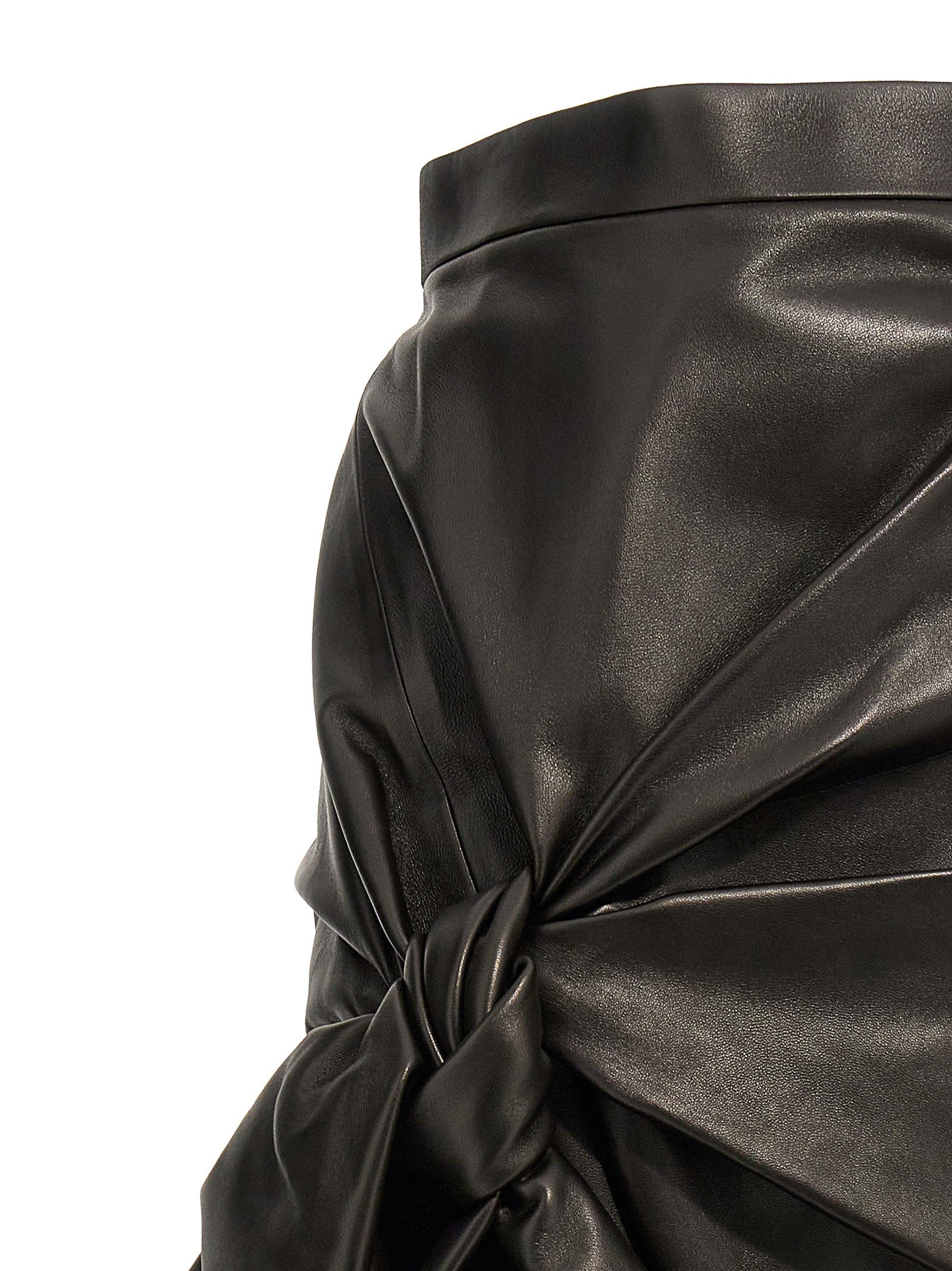 Alexander McQueen Maxi Bow Leather Skirt - view 3