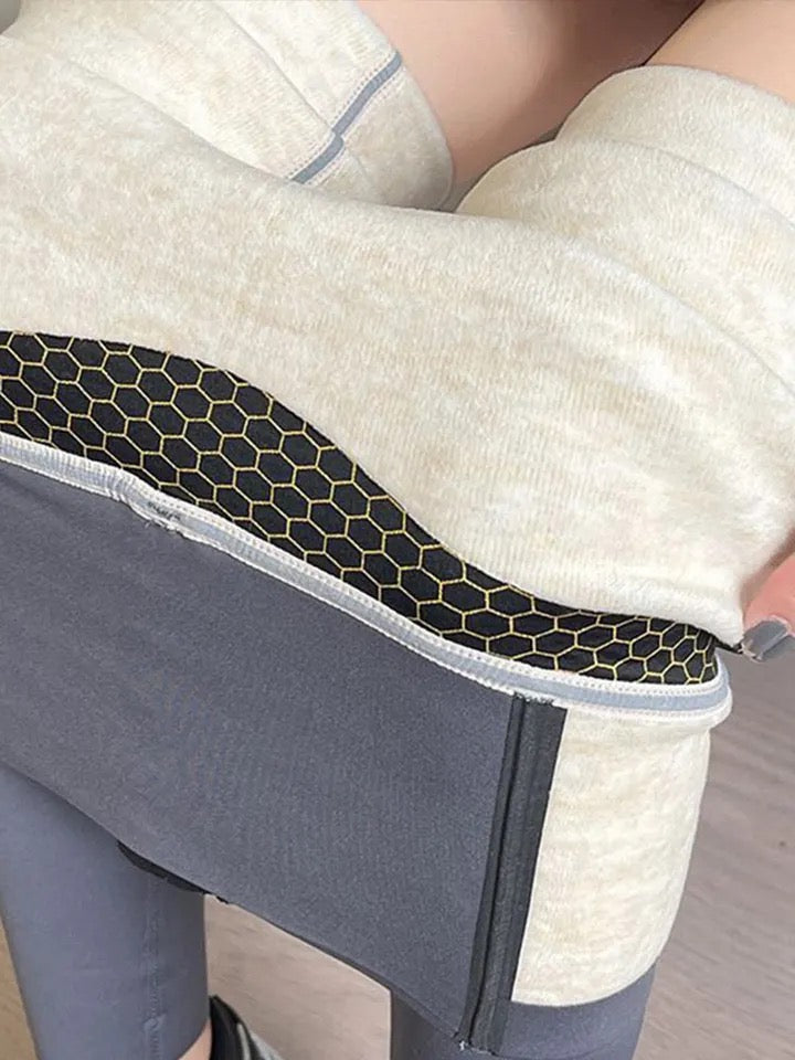 Alamode By Akanksha Martha Slimming Premium Fleece Leggings with Buttons - view 10