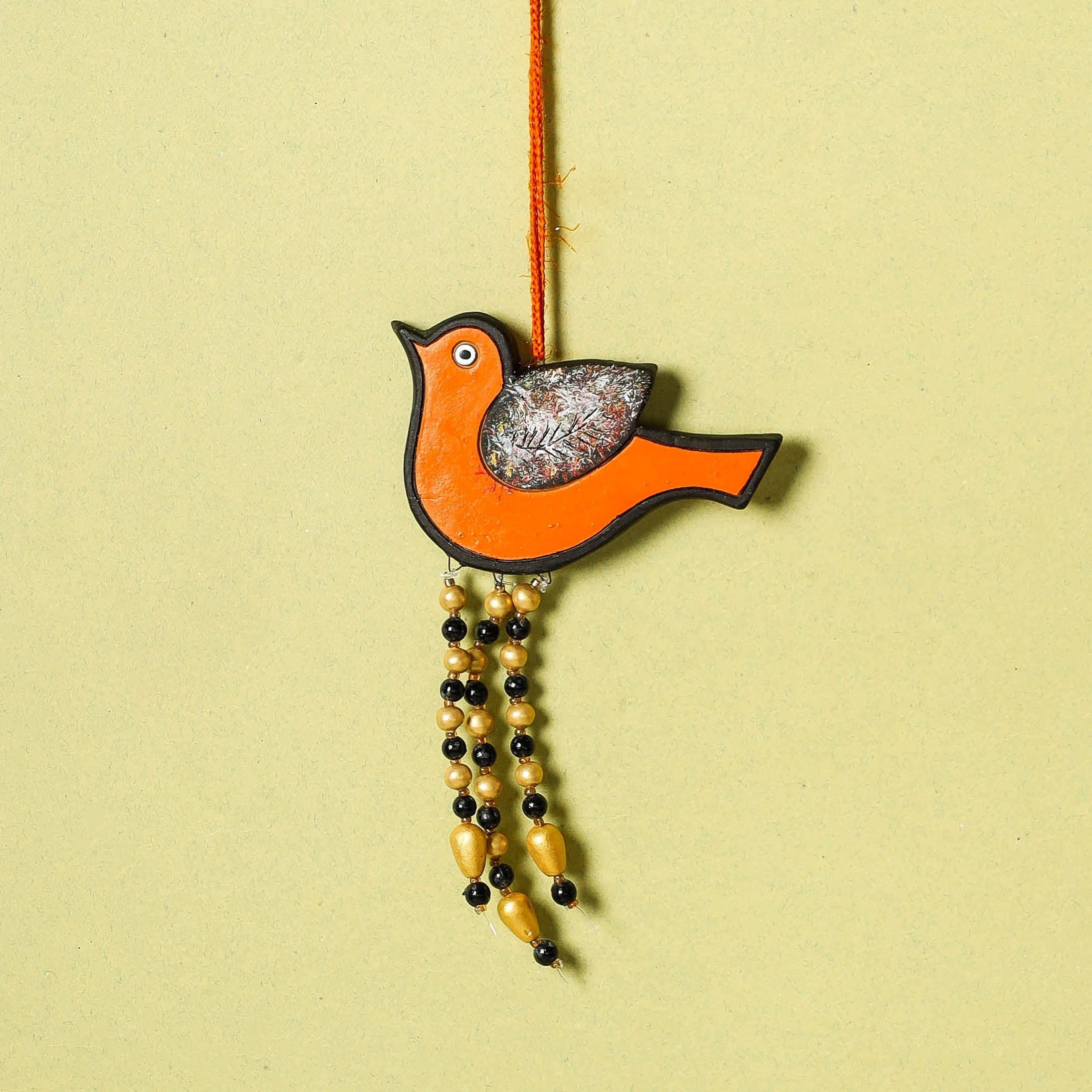 KHUSHBASH - HAPPY LOOM OF EAST Bird - Bishnupur Handpainted Terracotta Wall Hanging - view 2
