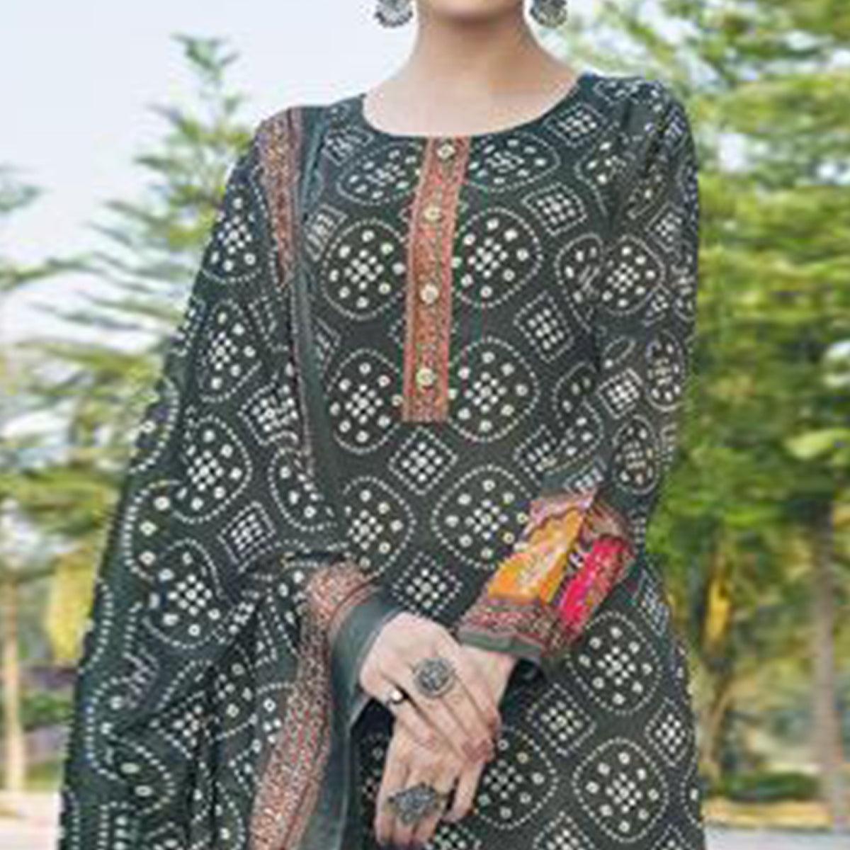 BlackTree grey-casual-wear-printed-jam-satin-suit-129814 - view 2