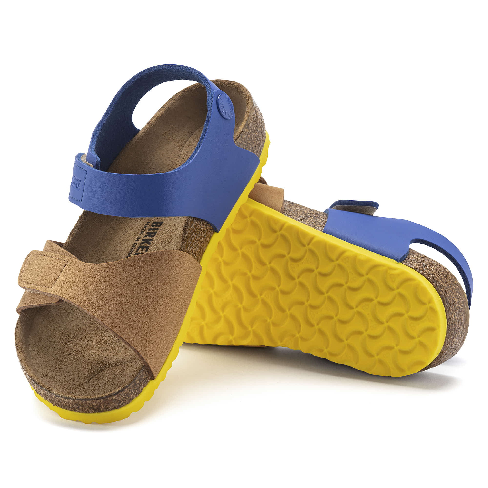 Birkenstock Palu Kids Birko-Flor Nubuck – Multi Multi/Caramel/Ultra Blue
