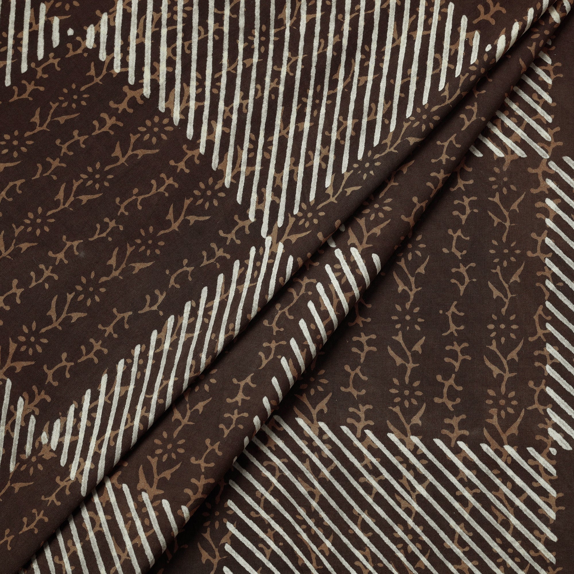 HAVELI CHRONICLES Brown - Akola Hand Block Printed Cotton Fabric - view 2