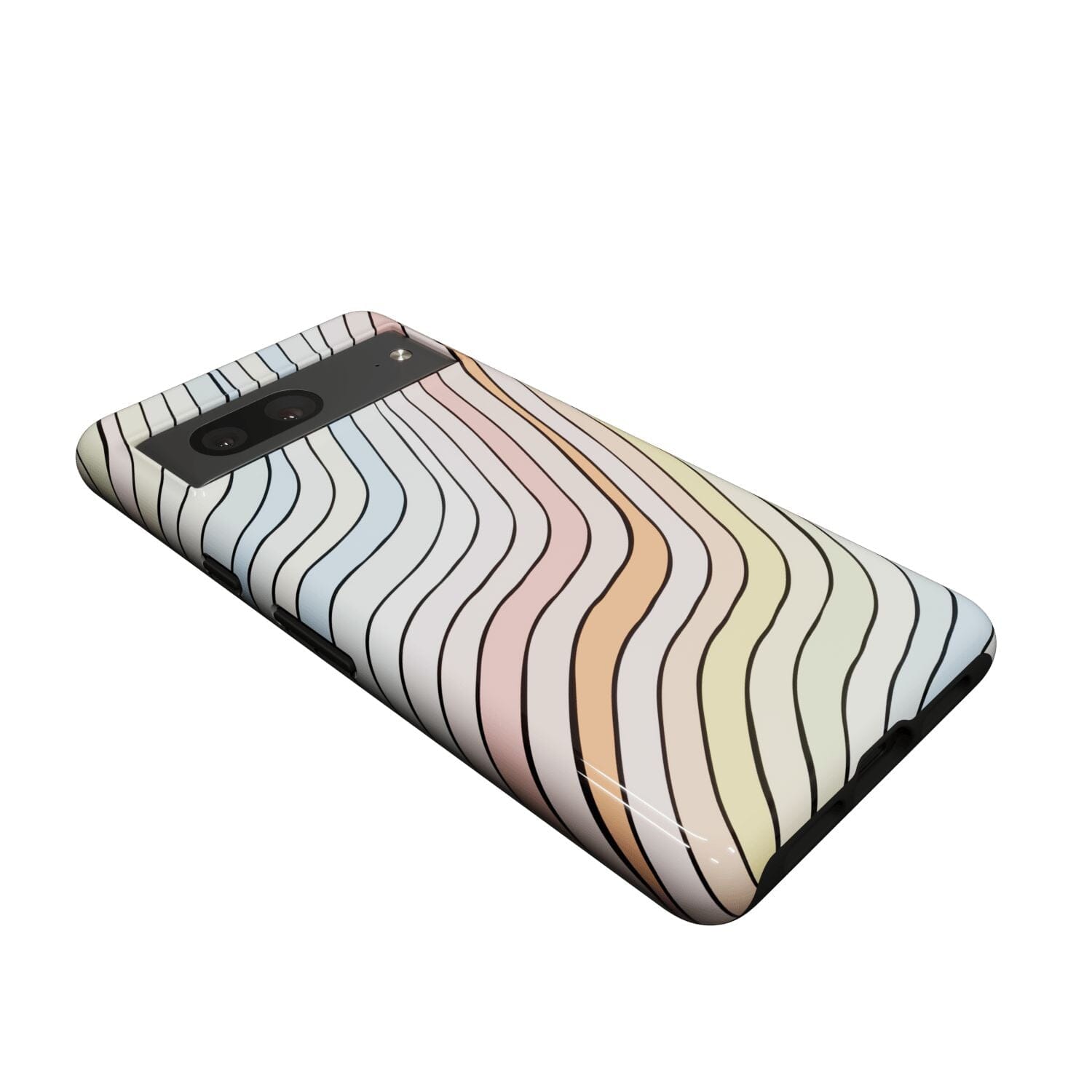 Casetry Ride The Wave | Pastel Rainbow Lined Google Pixel Case - view 8