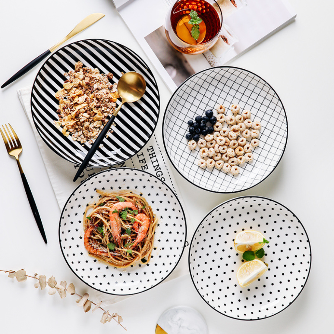 Nestasia Black and White Deep Plate