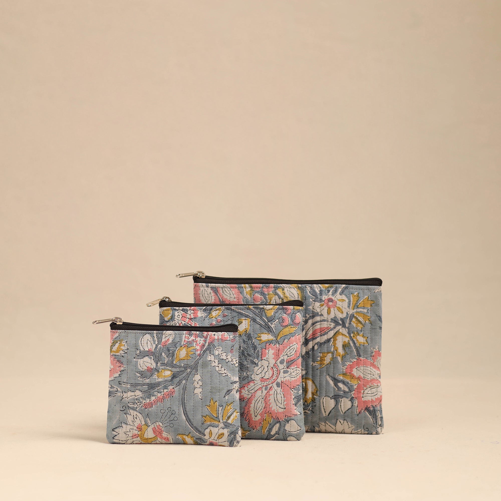 NOORI BAZAR Handmade Cotton Utility Pouches (Set of 3) 05