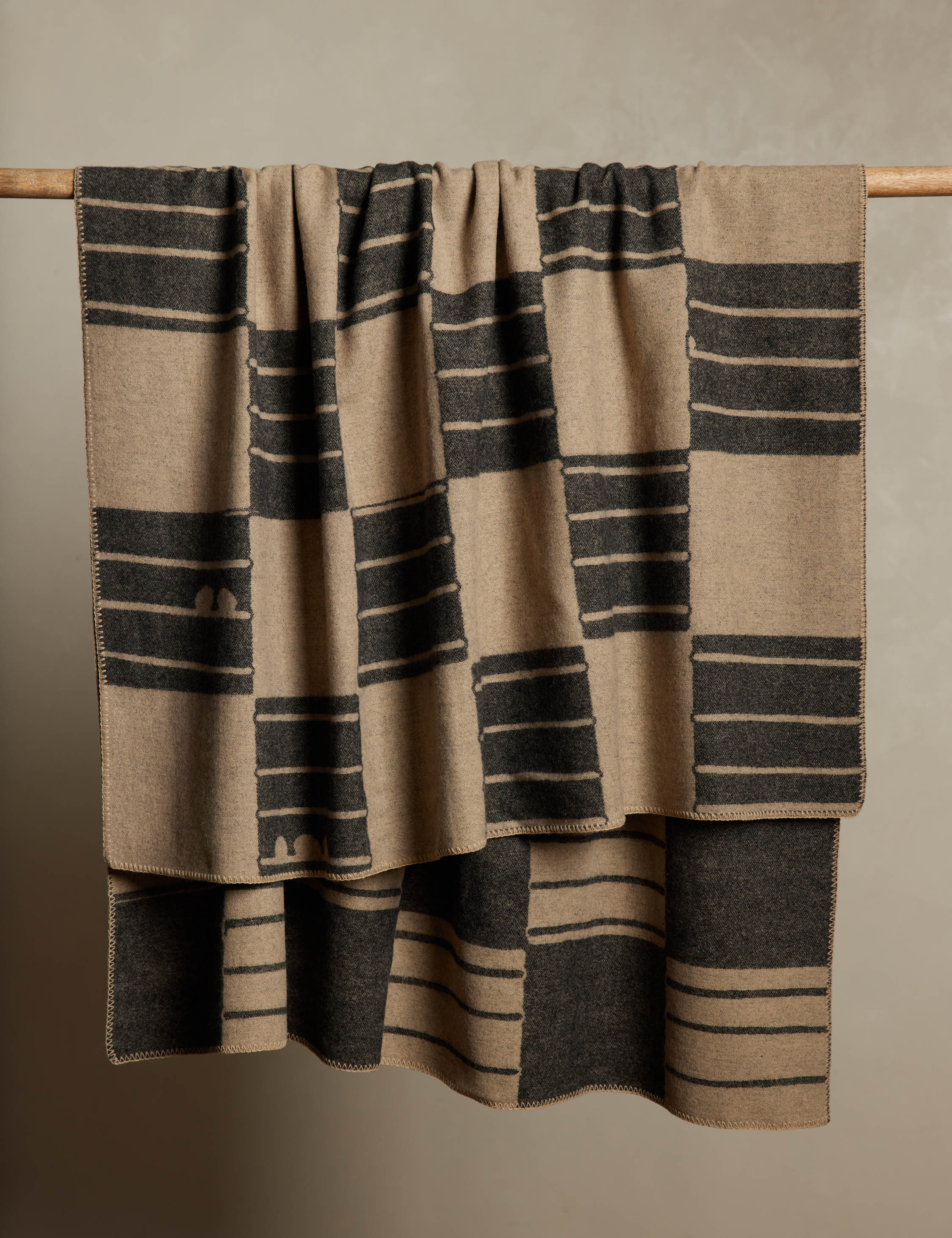 Lulu and Georgia Checkered Reversible Wool Throw by Sarah Sherman Samuel - view 2