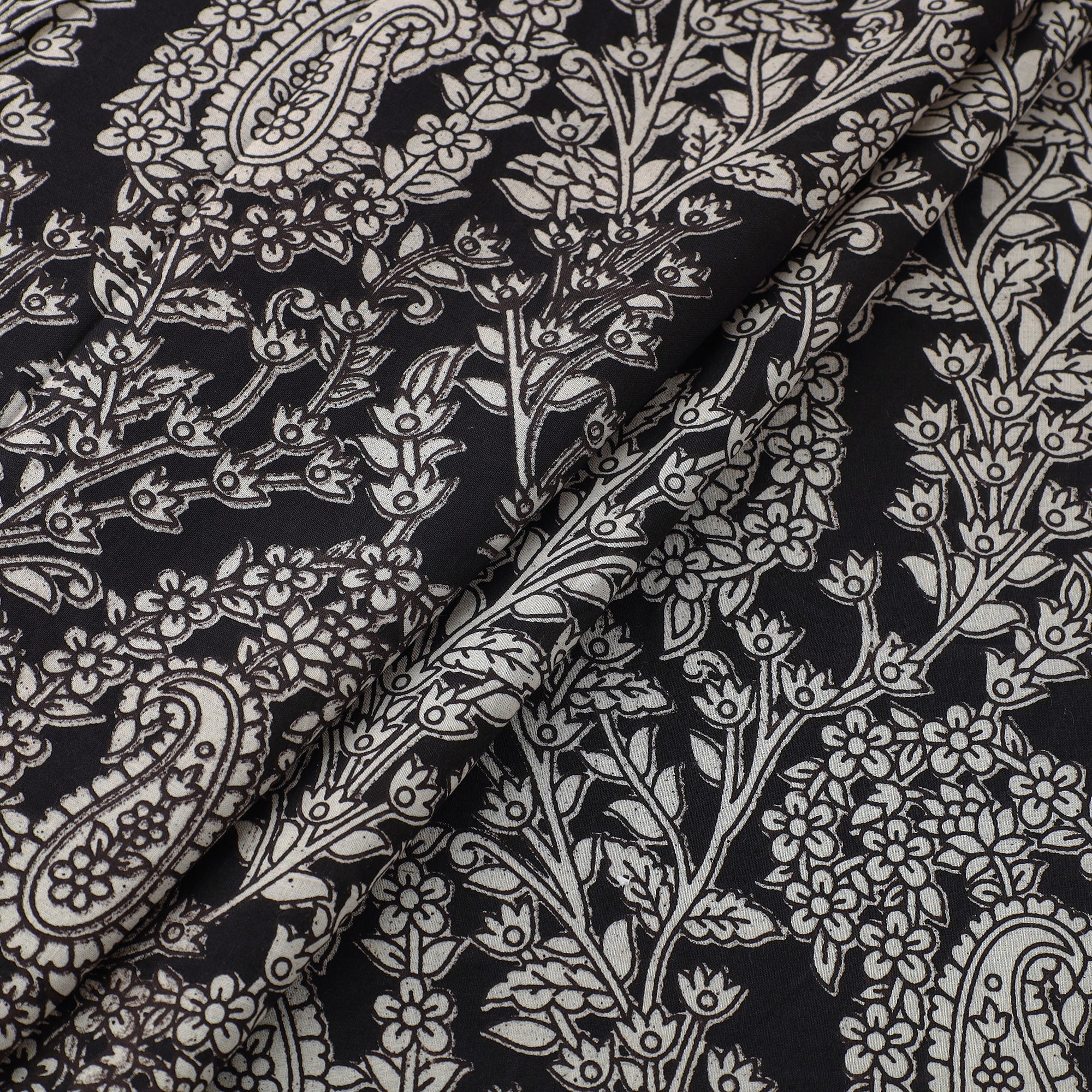 SOUTH KARGHA Black - Cotton Kalamkari Print Fabric 10 - view 2
