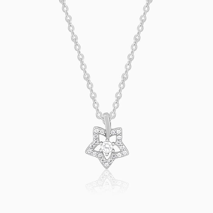 GIVA Jewellery Silver Nebula Pendant With Link Chain