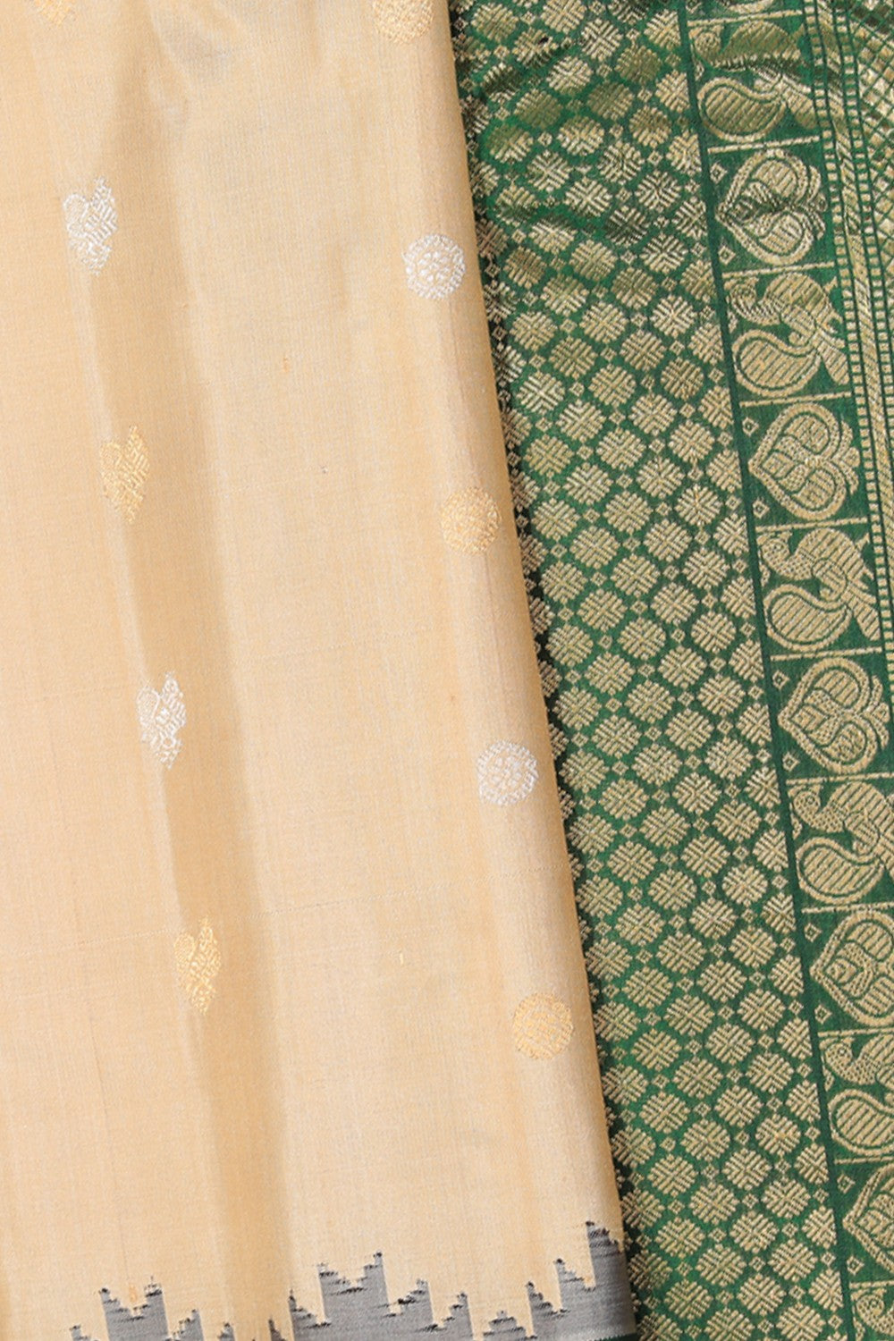 Kalanjali Gadwal Silk Beige Saree – Women's - view 2