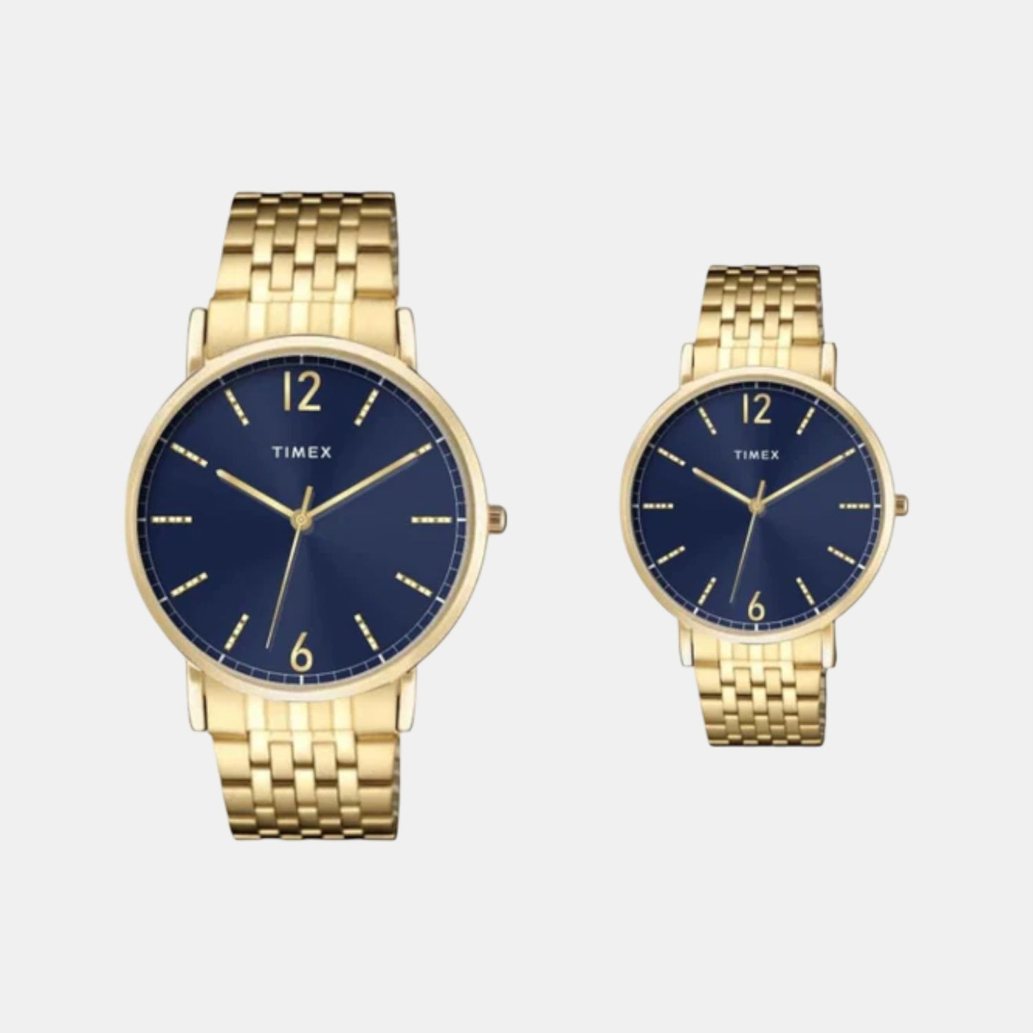 Timex Fashion Couple Quartz Blue Dial Analog Stainless Steel Watch TW00PR337