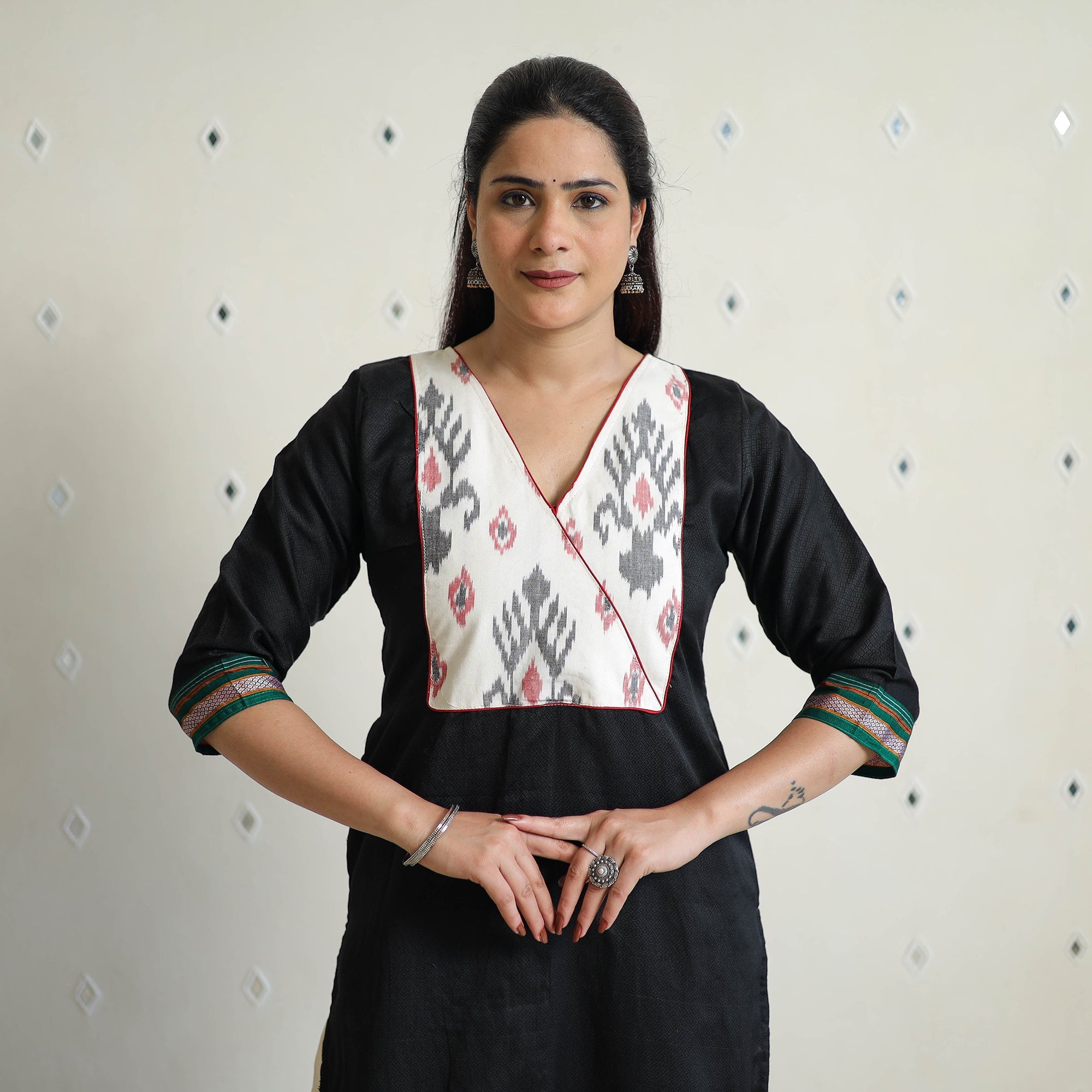 ITOKRI CASUALS Black - Traditional Cotton Khun Straight Kurta for Women 15