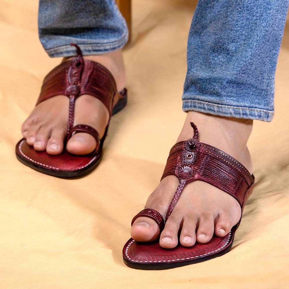 KALAPURI Brown - Men Footwear Fusion: Classic Kolhapuri Leather Slippers