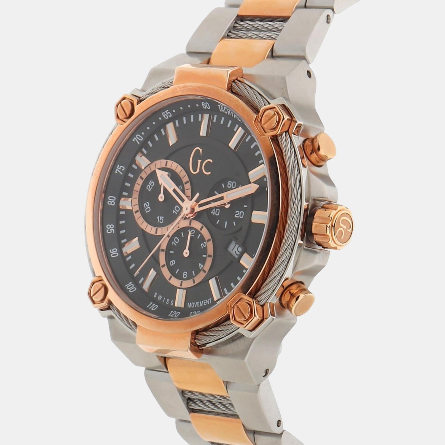 GC Cable Force Men Quartz Black Dial Chronograph Stainless Steel Watch Y24002G2MF - view 4