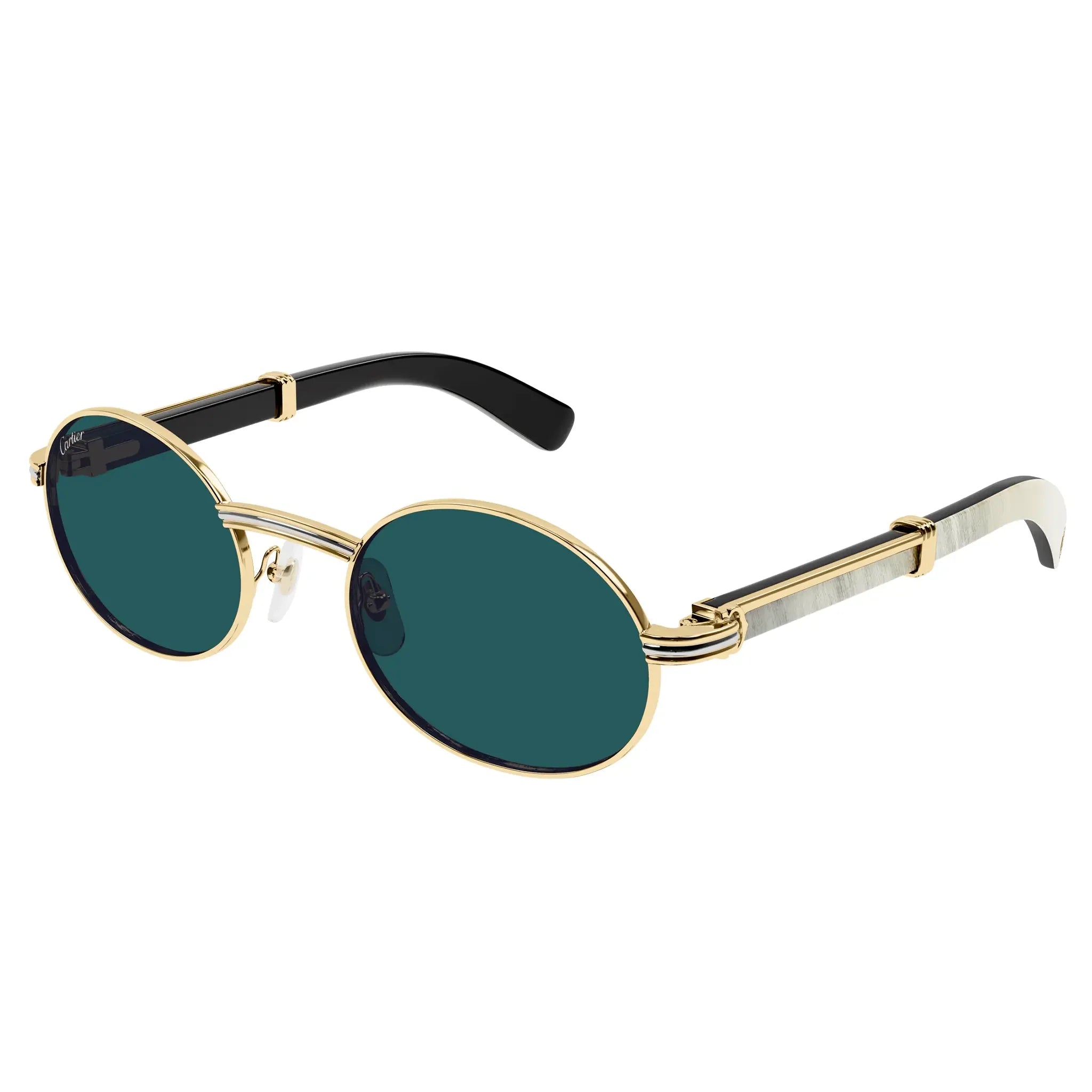 Cartier Eyewear CT0464S-003 White Gold Green Sunglasses - view 2
