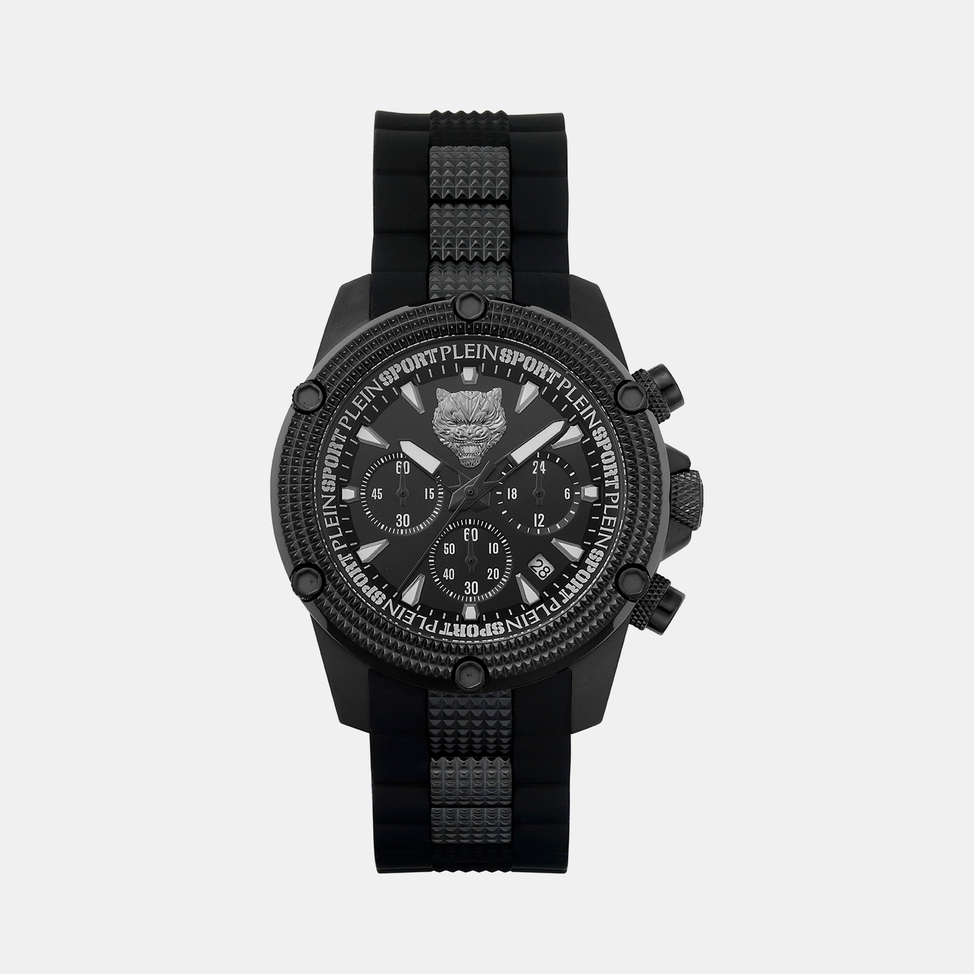 Plein Sports Hurricane Men Quartz Black Dial Chronograph Silicone Watch PSDBA1223