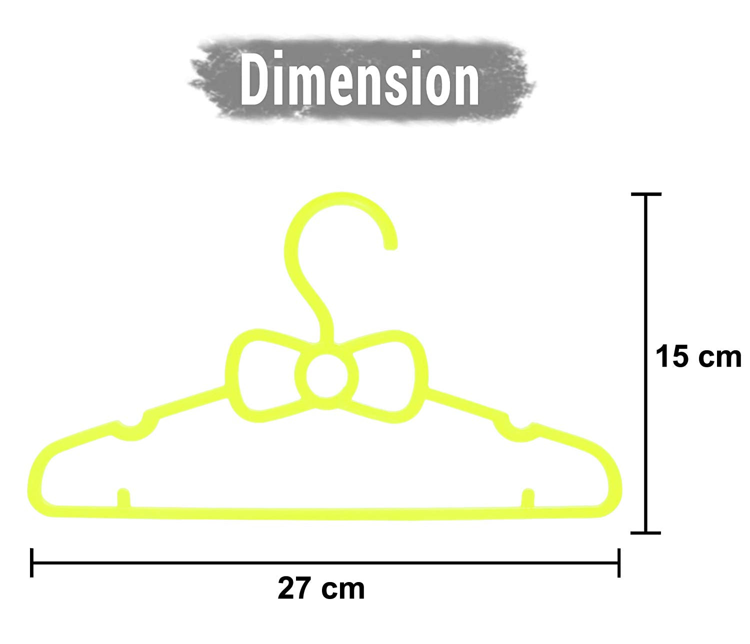 Kuber Industries Kids Mizano Plastic Non-Slip Clothes Hangers, Yellow - Pack of 5-KUBMART15034 - view 2