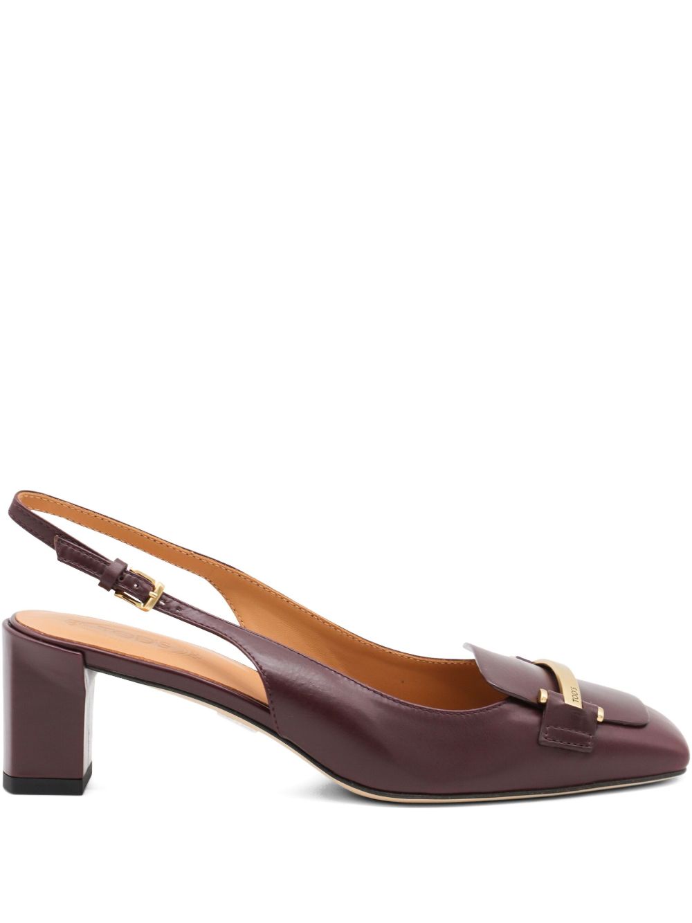 Tod's Barretta 40 leather slingback pumps – Leathear 100%