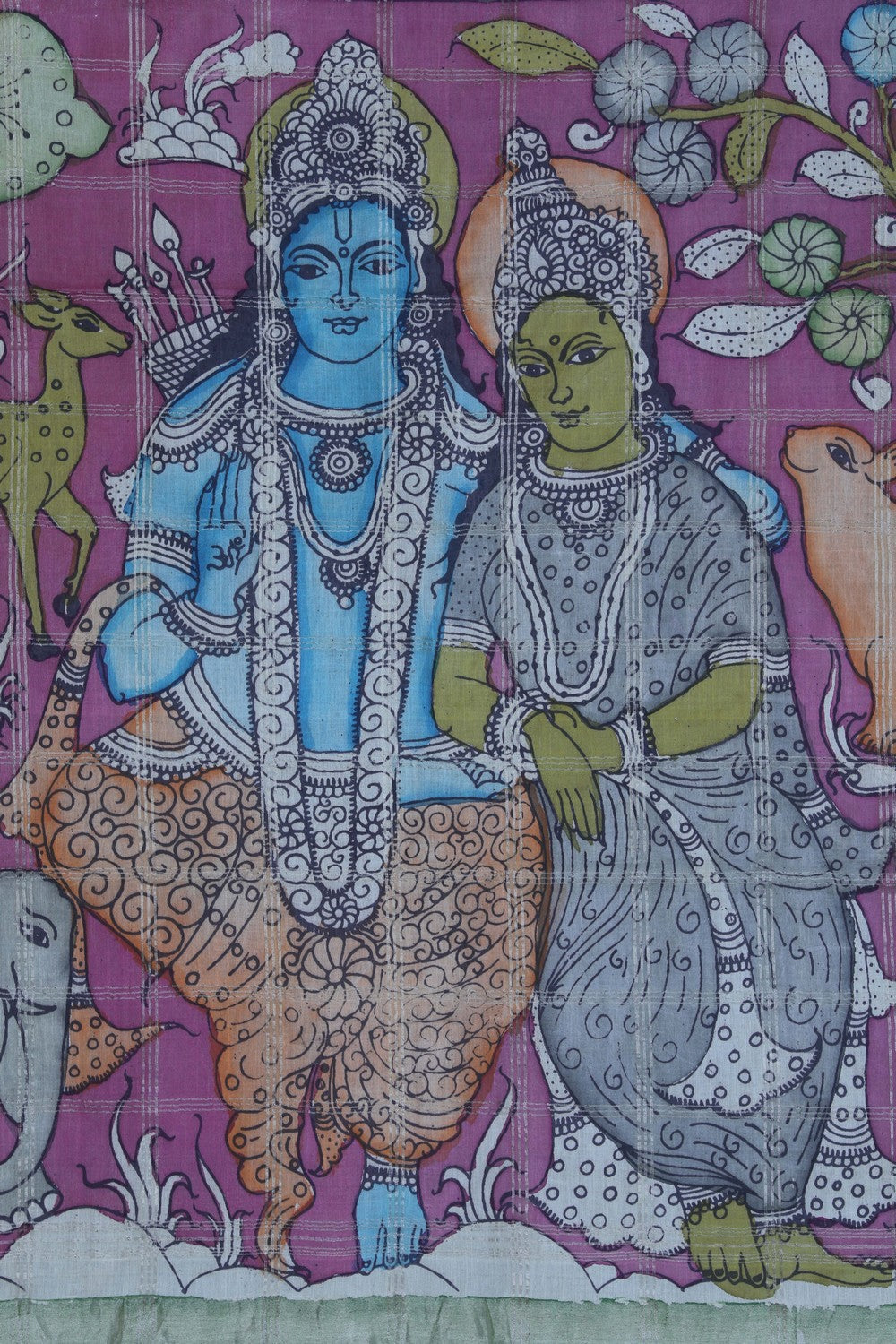 Kalanjali Kalamkari Painted Saree With Natural Dyes. - view 2
