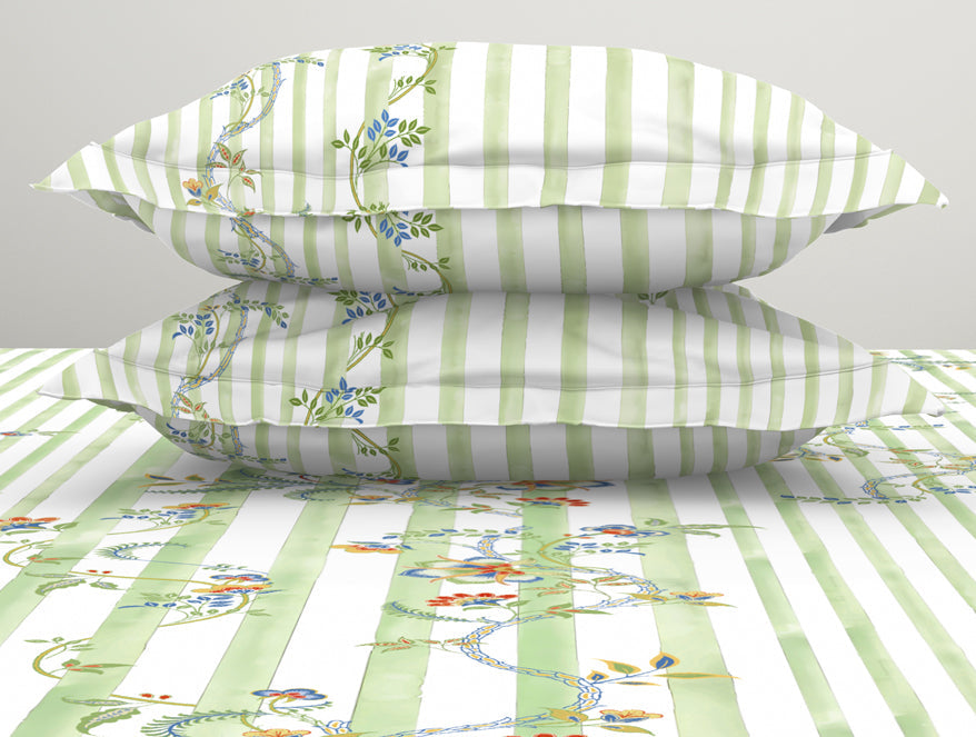 Spaces India Floral Light Green 100% Cotton King Size Bedsheet Organic Cotton - By Spaces - view 6