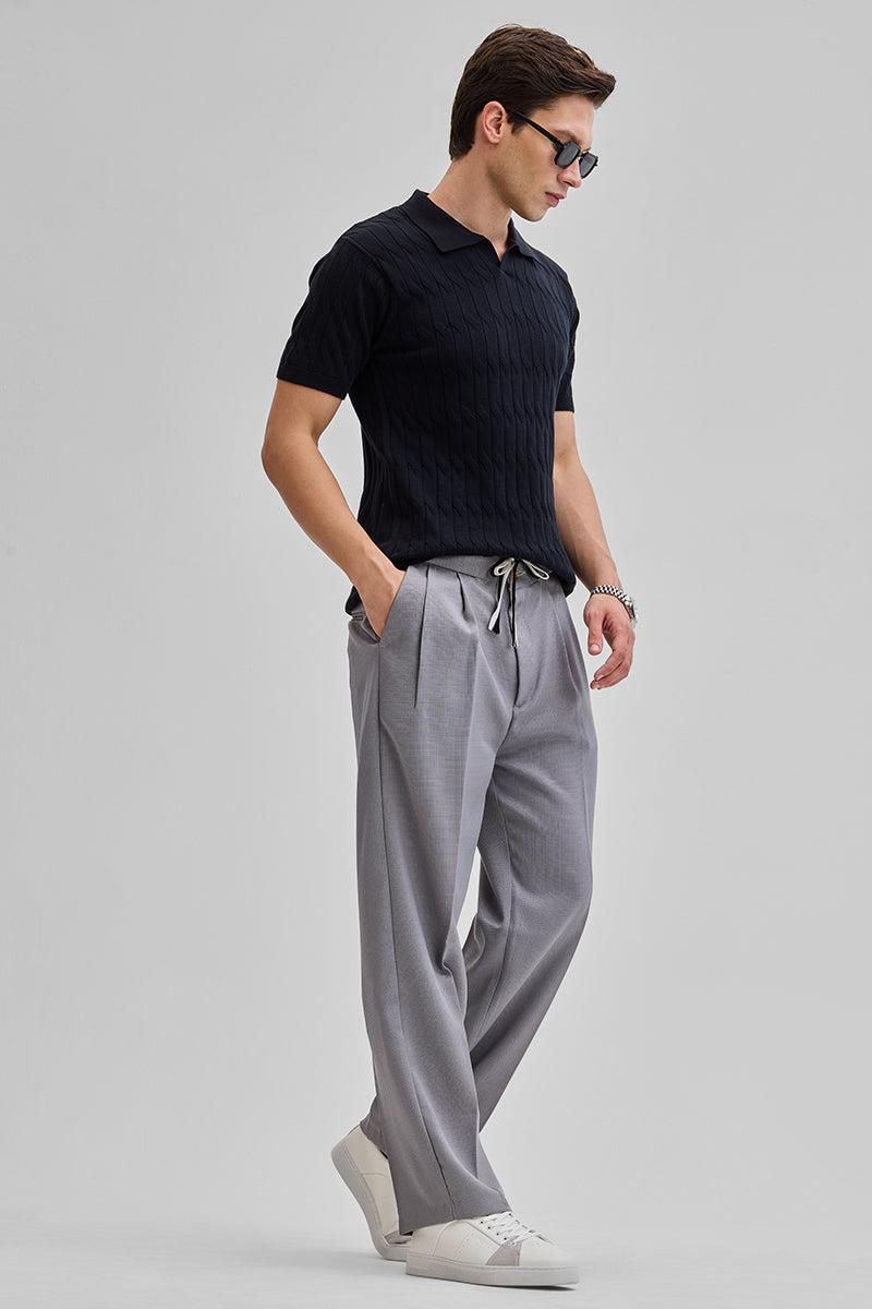 SNITCH Grey Textured Korean Trousers - view 3