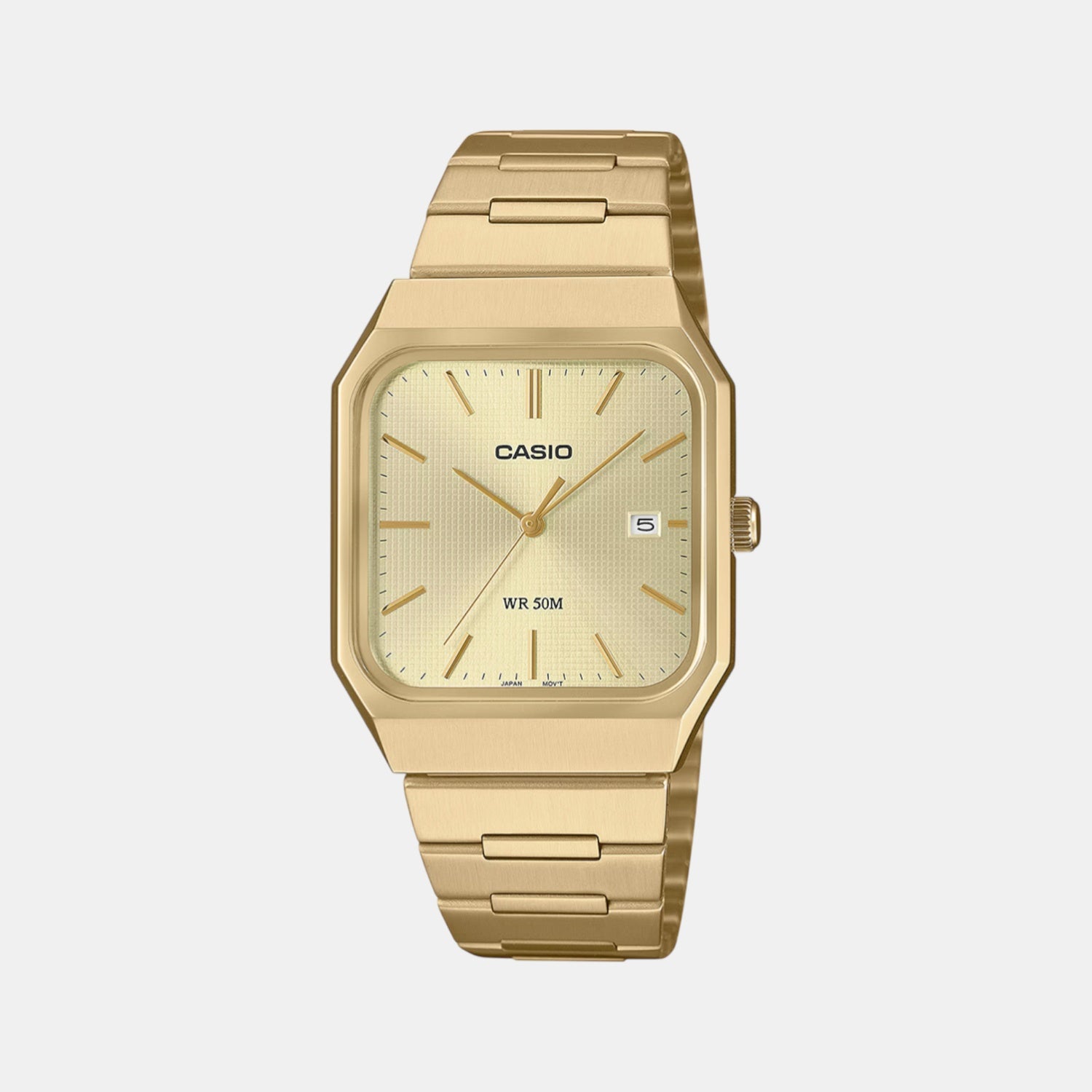 Casio Enticer Men Quartz Gold Dial Analog Stainless Steel Watch A2470