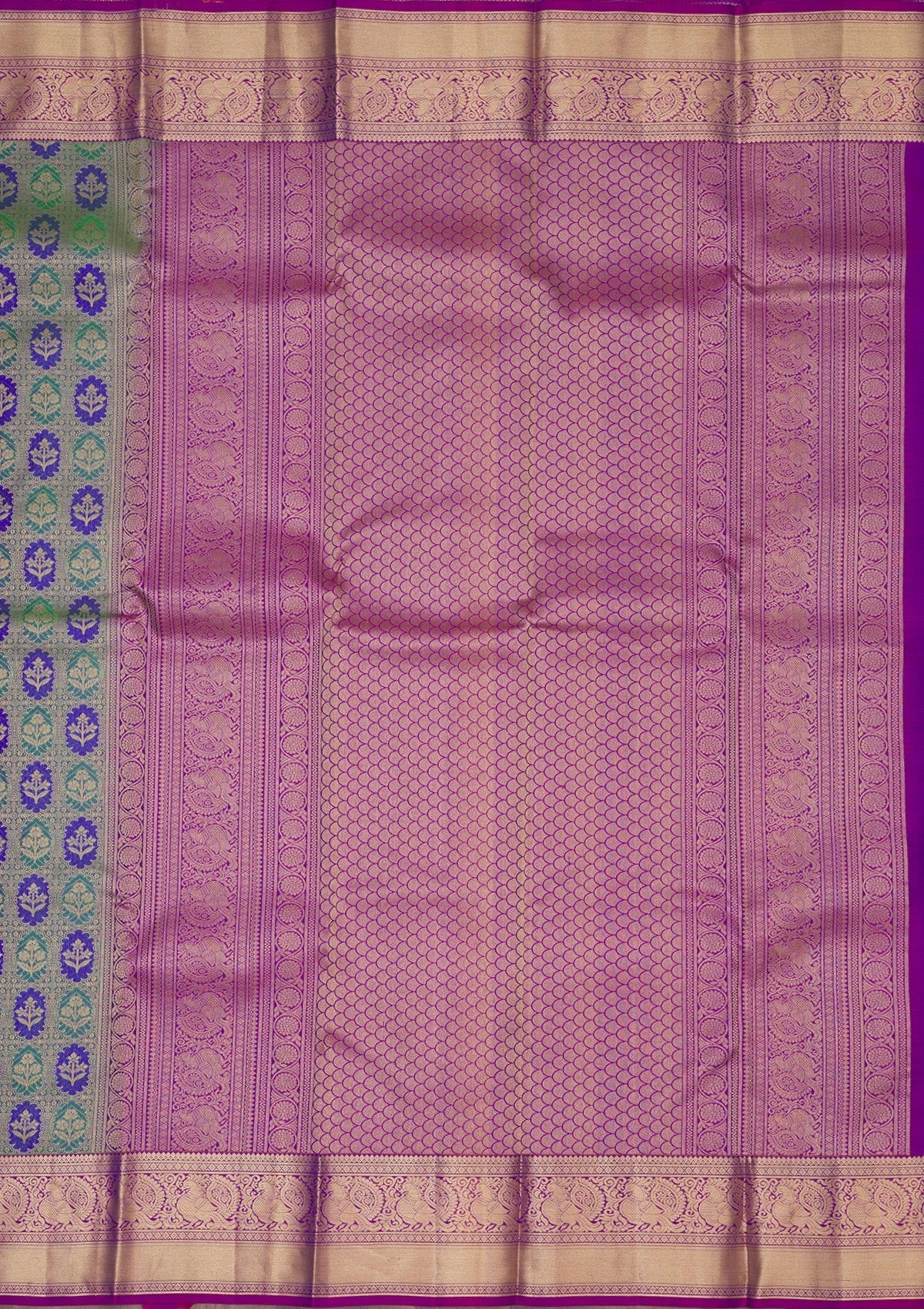 Koskii Green Zariwork Pure Silk Saree – Women's - view 5