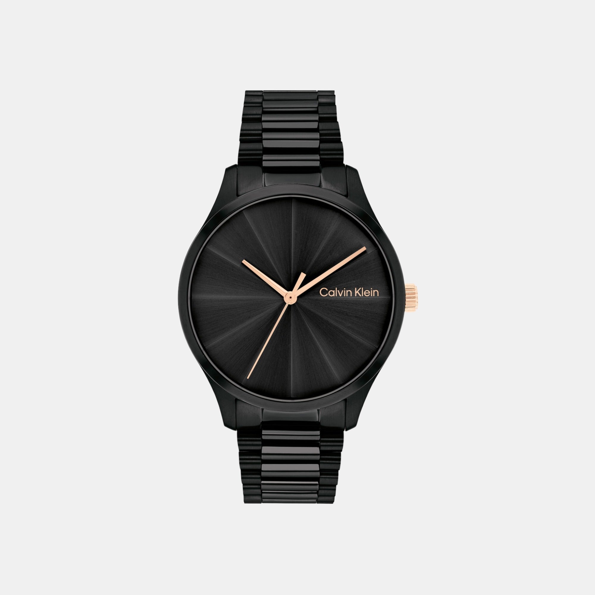 Calvin Klein Ck Burst Unisex Quartz Black Dial Analog Stainless Steel Watch 25200233