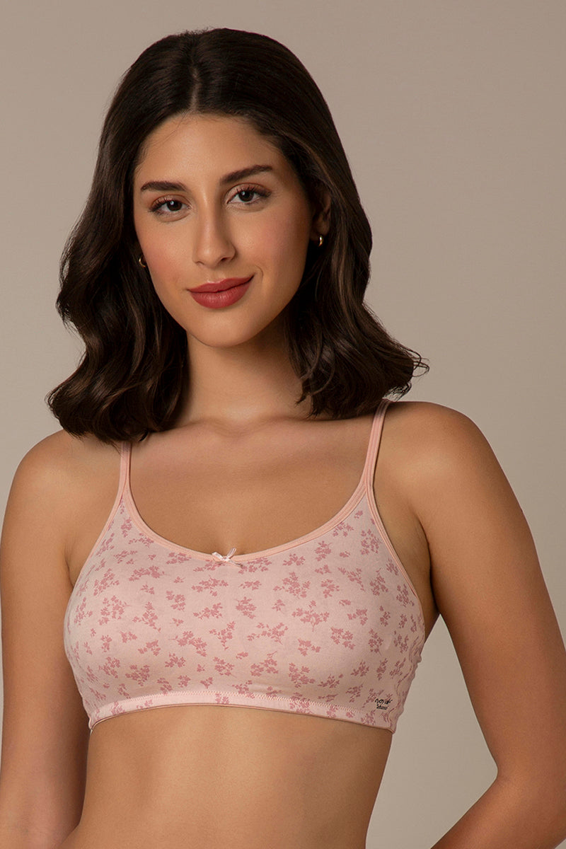 Amante Daily Support Non Padded Non-Wired Cotton Bra - Pink Floral Print