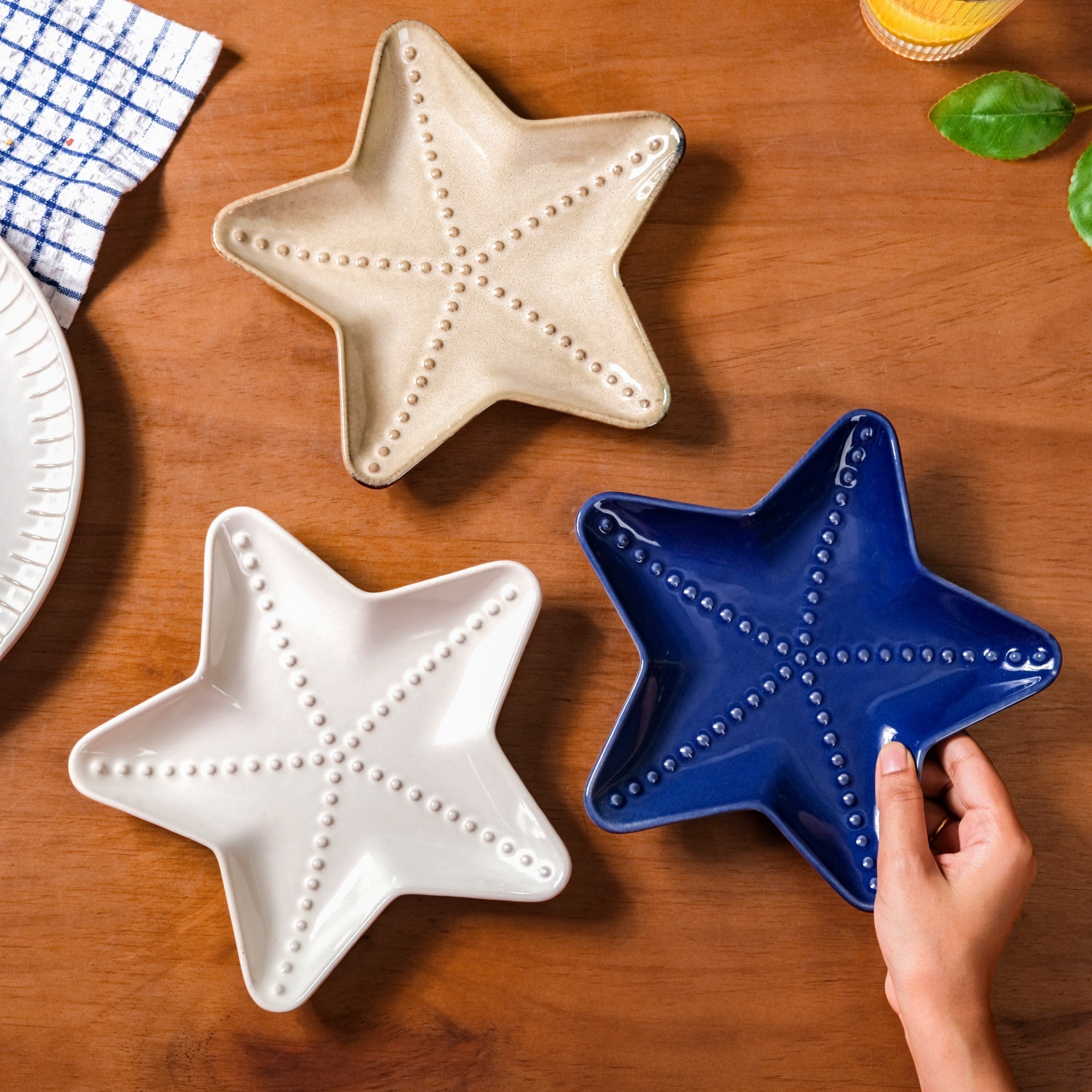 Nestasia Star Fish Ceramic Snack Plate Set Of 3 - view 2