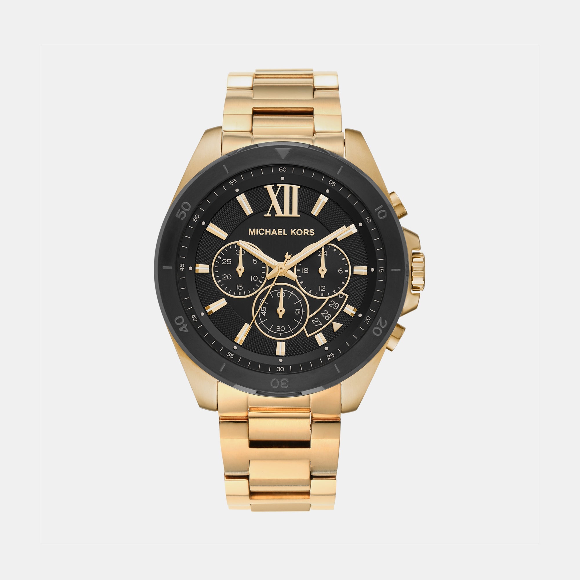 Michael Kors Brecken Men Quartz Black Dial Chronograph Stainless Steel Watch MK8848
