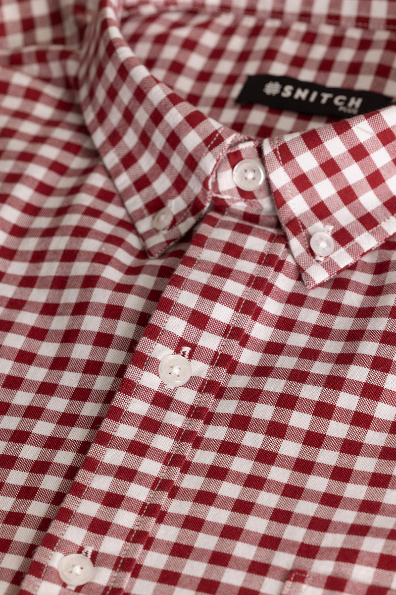 SNITCH Red Oxford Checks Shirt - view 2