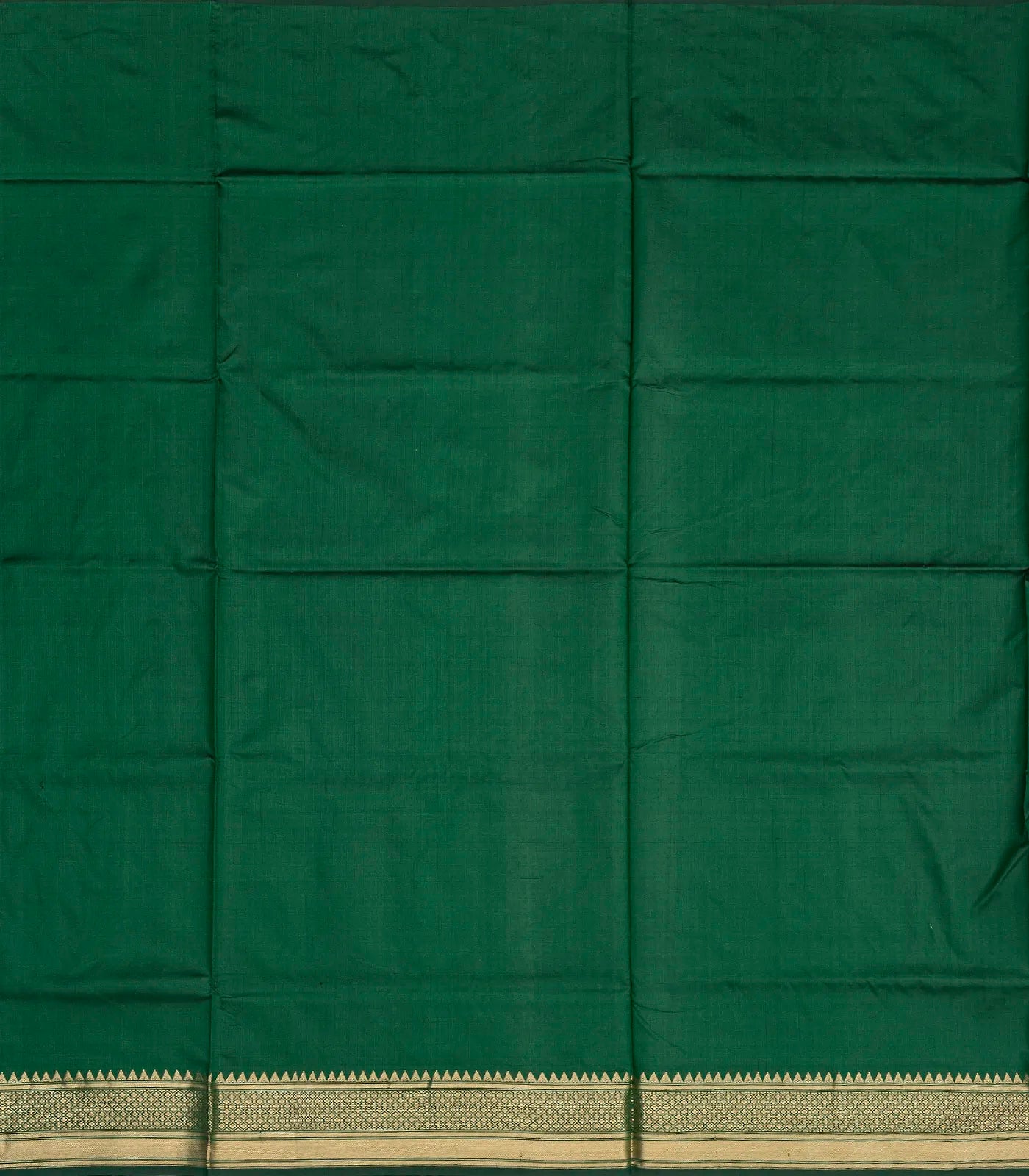 RmKV Dark Green Handloom Banarasi Silk Saree With Gold & Silver Zari Buttas - view 8