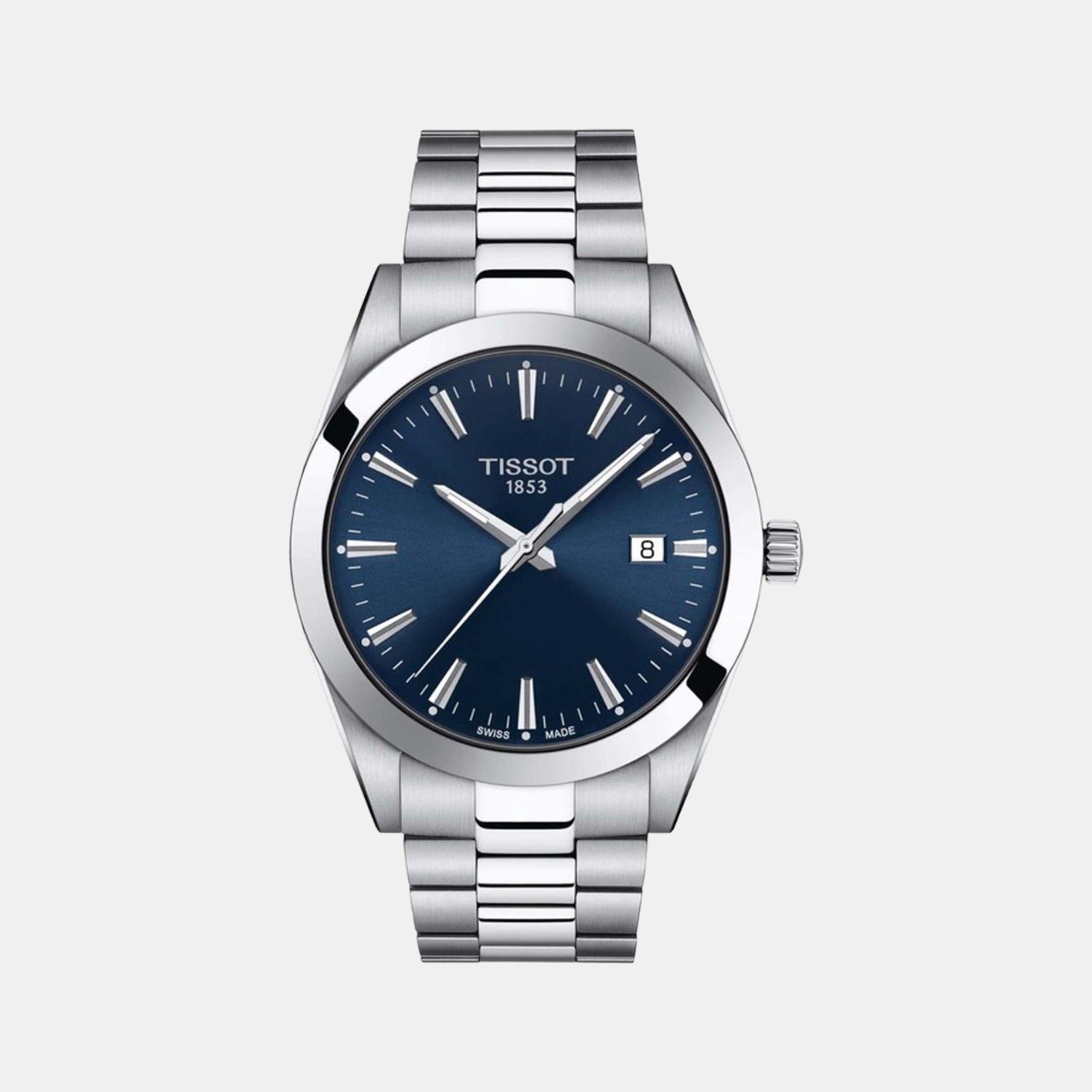 Tissot Gentleman Men Quartz Blue Dial Analog Stainless Steel Watch T1274101104100