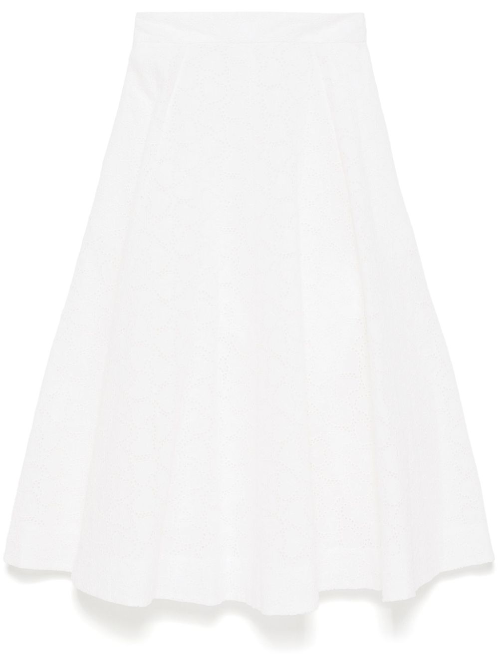 Zimmermann Crush embroidered midi skirt – Linen 100%