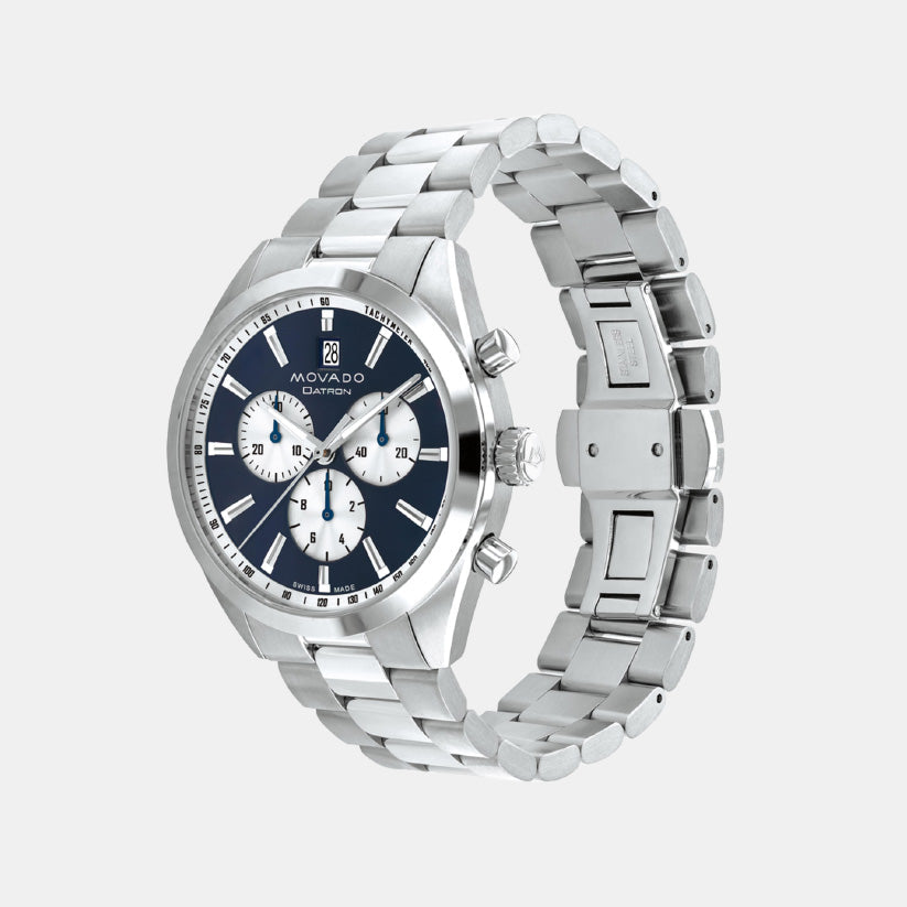 Movado Datron Men Quartz Navy Blue Dial Chronograph Stainless Steel Watch 3650179 - view 2