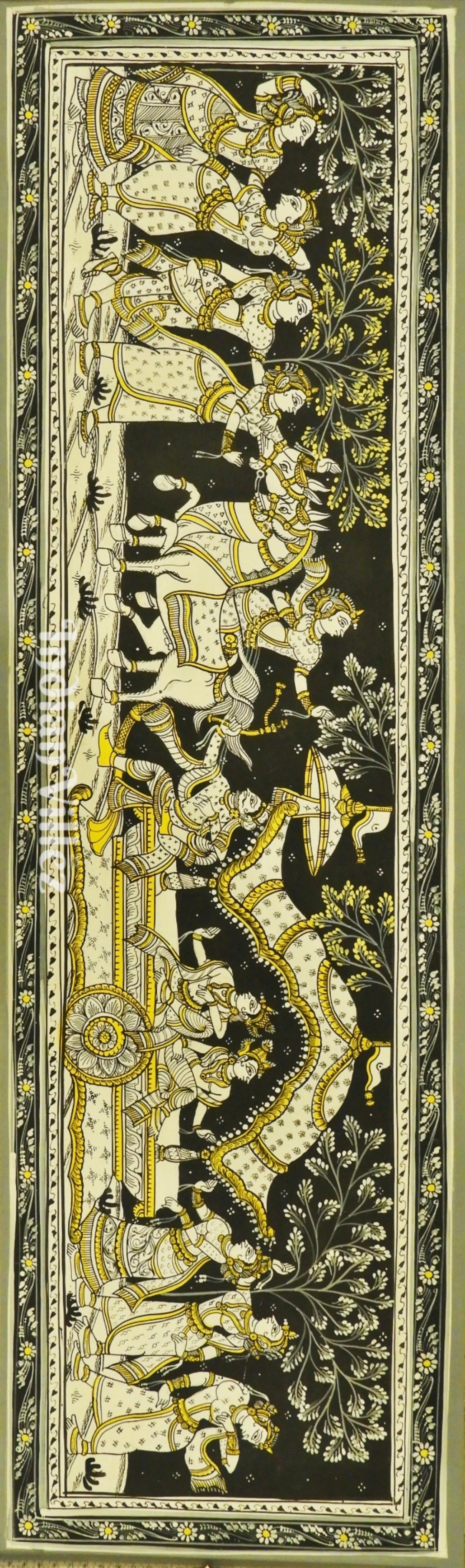 IndianVillèz Mathura Vijay Shri Krishna Pattachitra Art Painting For Home Wall Art Decor - view 2