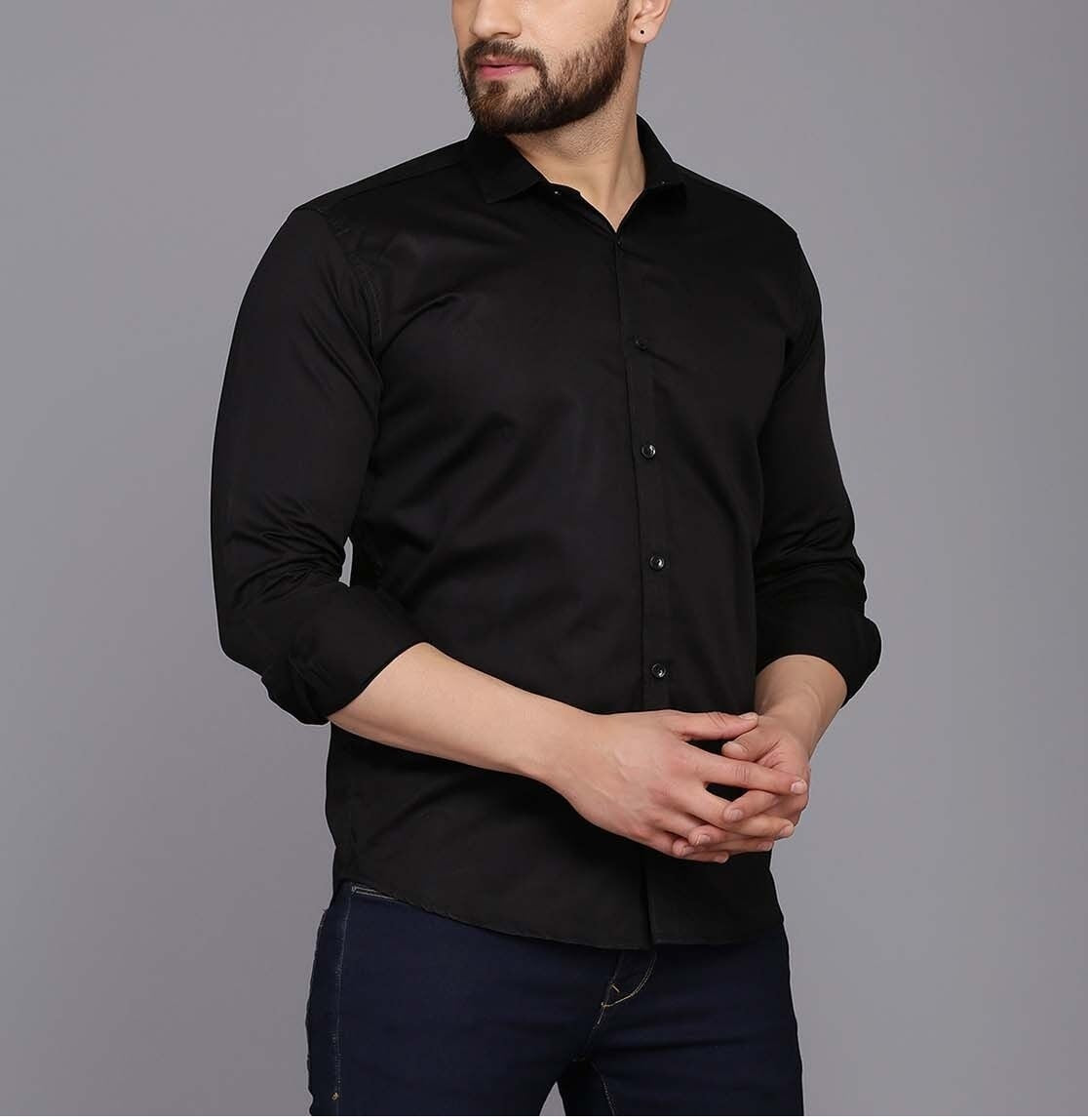 BlackTree Combo of 3 Cotton Shirt for Man ( Black, Red and Navy Blue ) - view 2