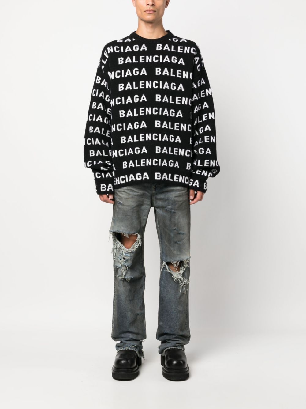 Balenciaga logo sweater – Wool 98%, Polyamide 2% - view 2