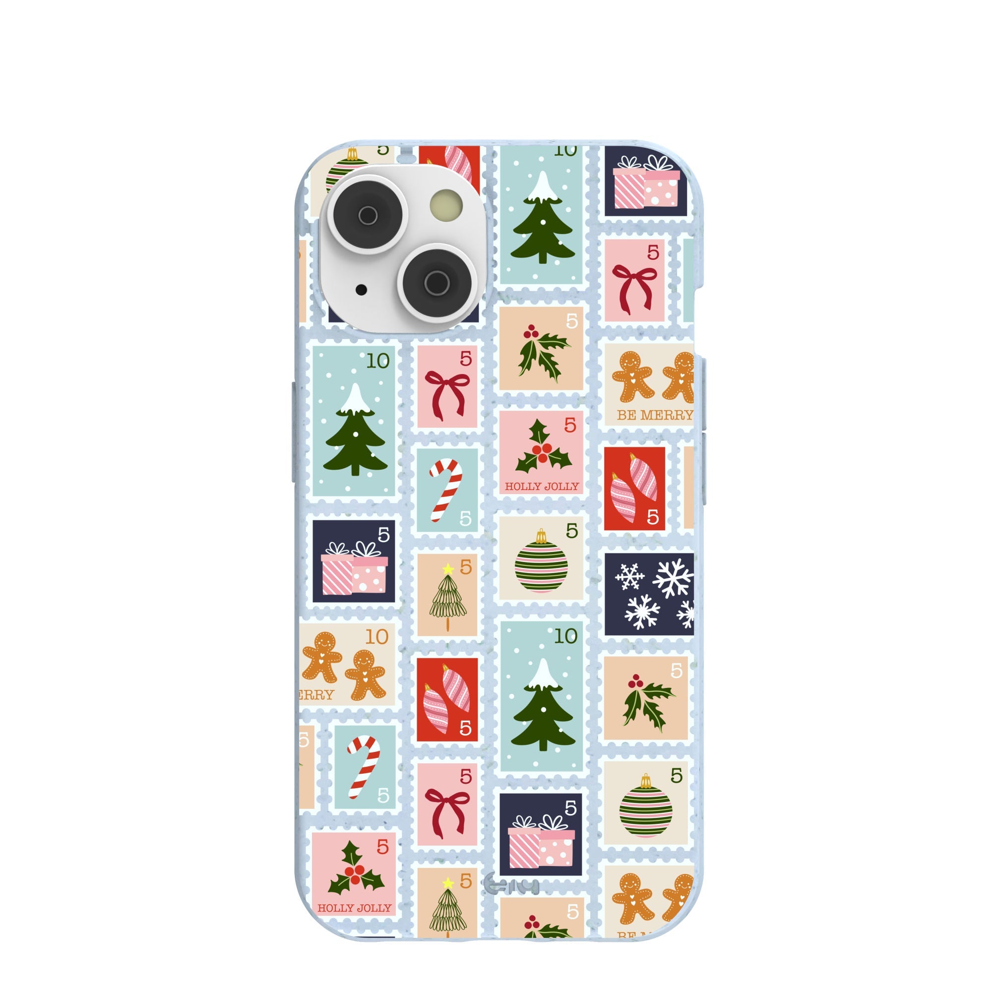 Pela Case Powder Blue Noel Stamps iPhone 14 Case