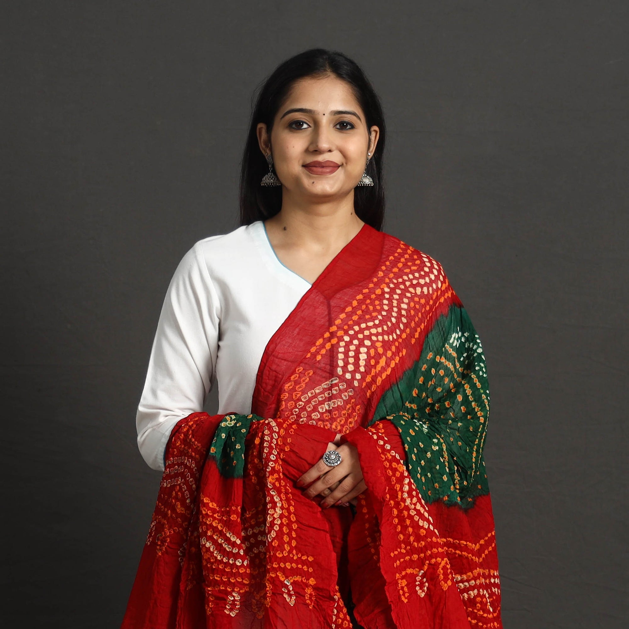 KACHCHH JI CHHAAP Kutch Tie-Dye Cotton Bandhani Dupatta 29 - view 3