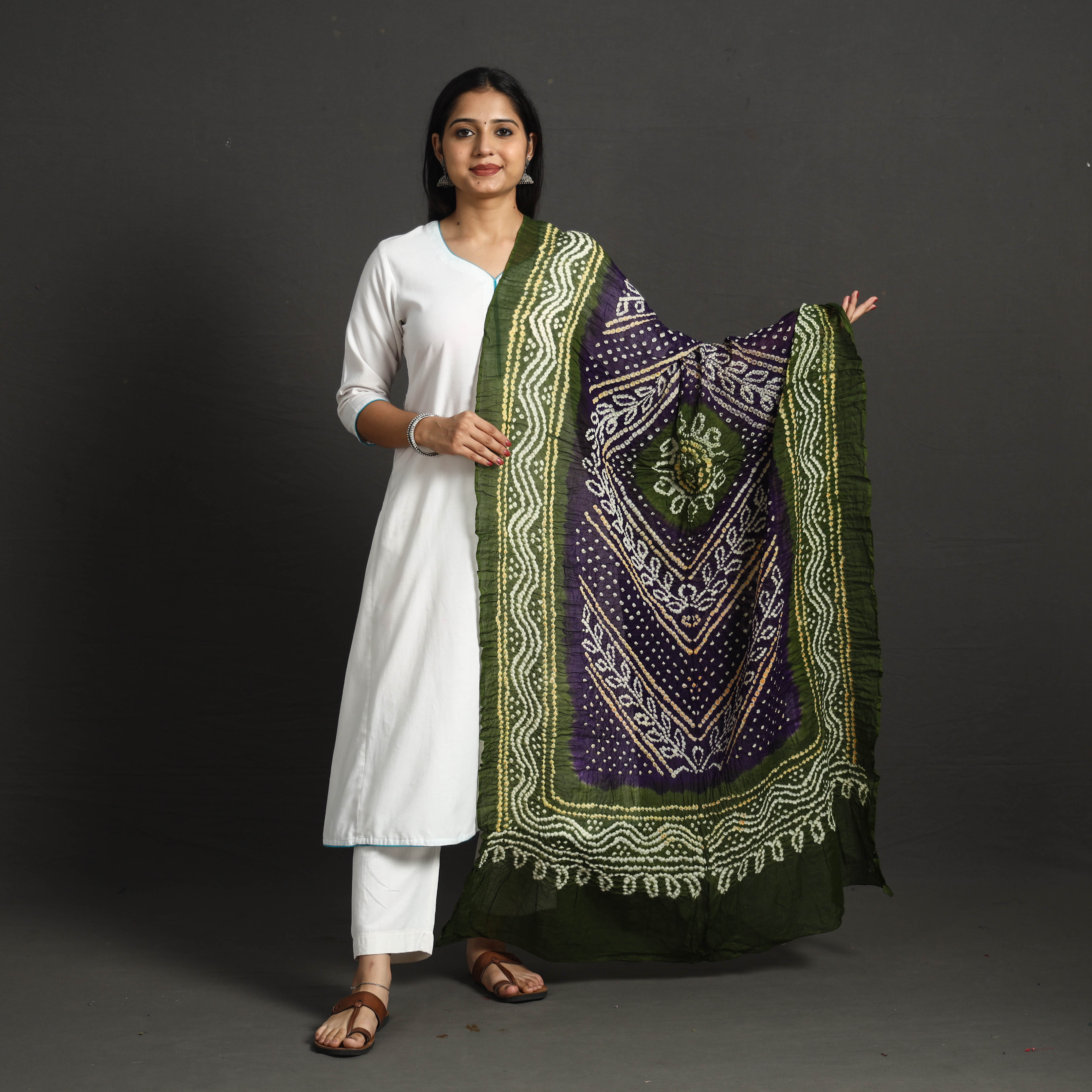 KACHCHH JI CHHAAP Kutch Tie-Dye Cotton Bandhani Dupatta 53