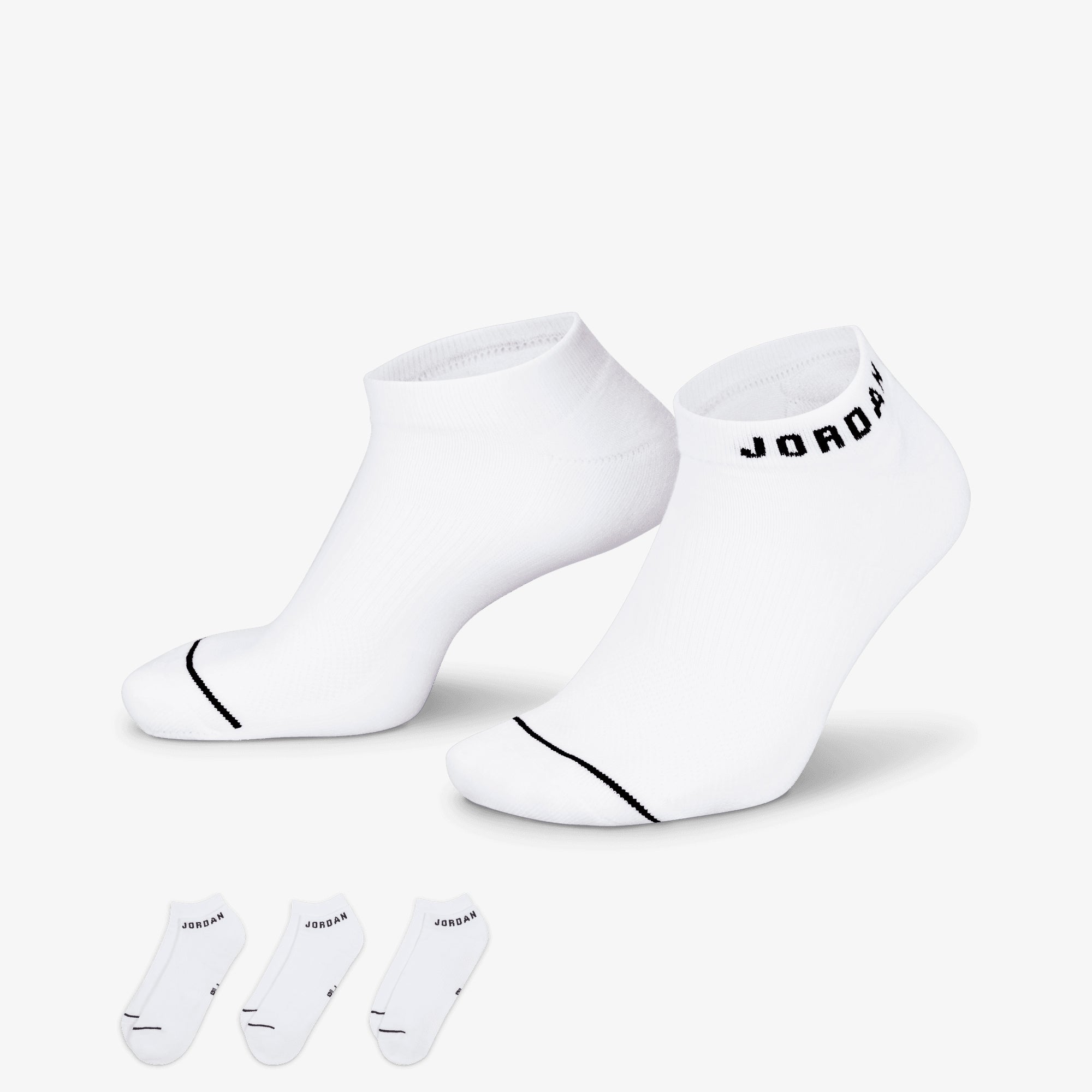 Jordan | EVERYDAY NO-SHOW SOCKS (3 PAIRS) { WHITE/BLACK