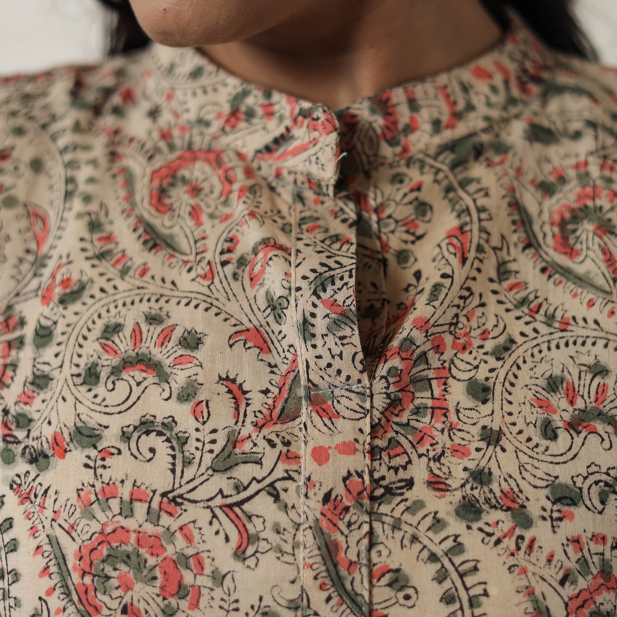 ITOKRI CASUALS Beige - Pedana Kalamkari Block Printed Cotton Dress 16 - view 5