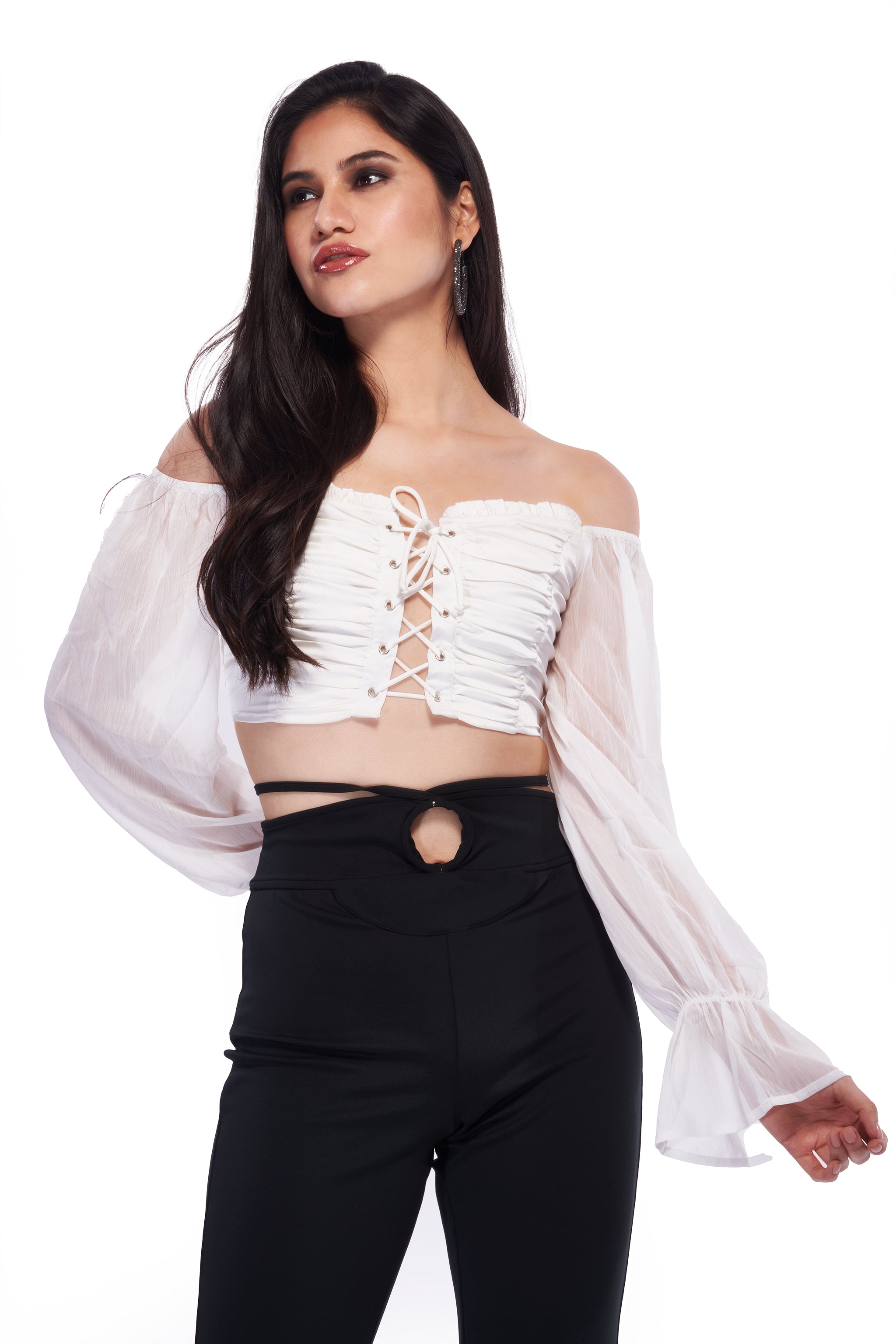 Cottage Core Satin Corset Top - White