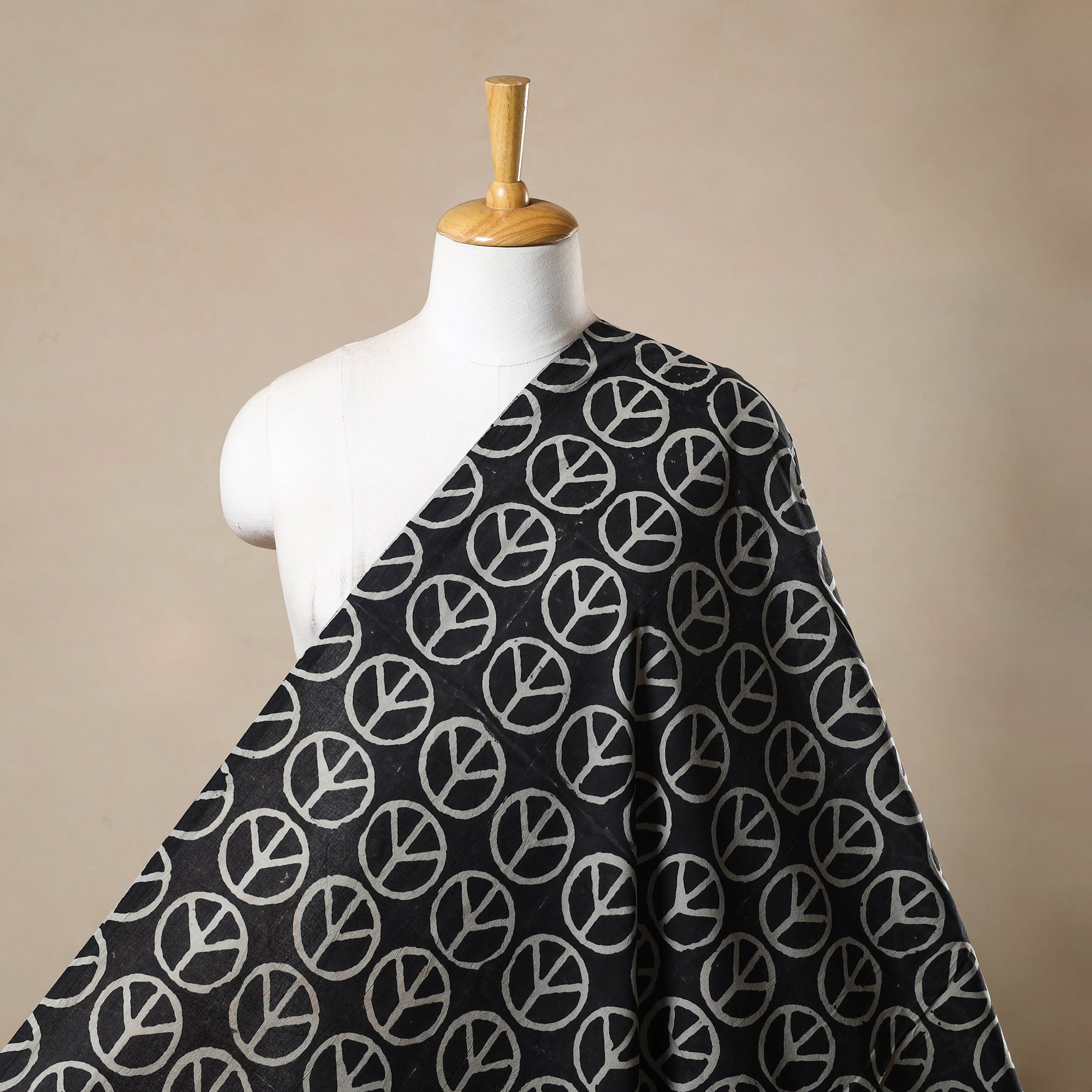 BINDAAS UNLIMITED Black - Natural Dyed Cotton Bindaas Block Print Fabric 11