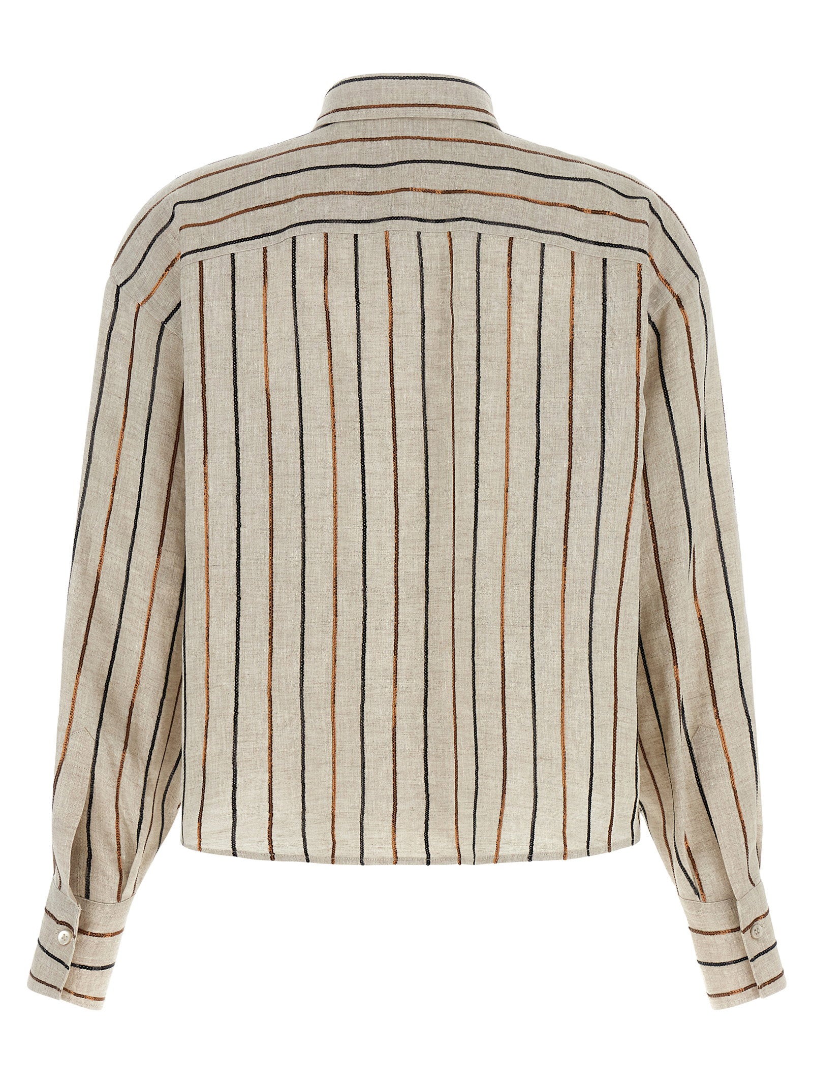 Brunello Cucinelli Sparkling Stripes Shirt – 100% linen - view 2