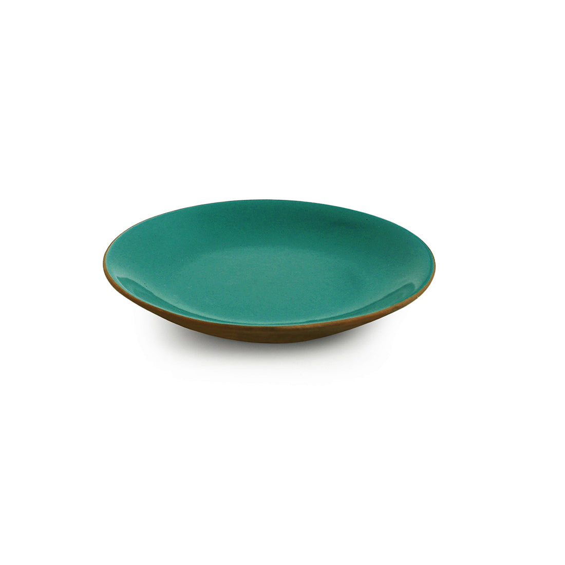 EXCLUSIVELANE 'Earthen Turquoise' Hand Glazed Side/Quarter Plates In Ceramic (Set of 6, Microwave Safe) - view 4