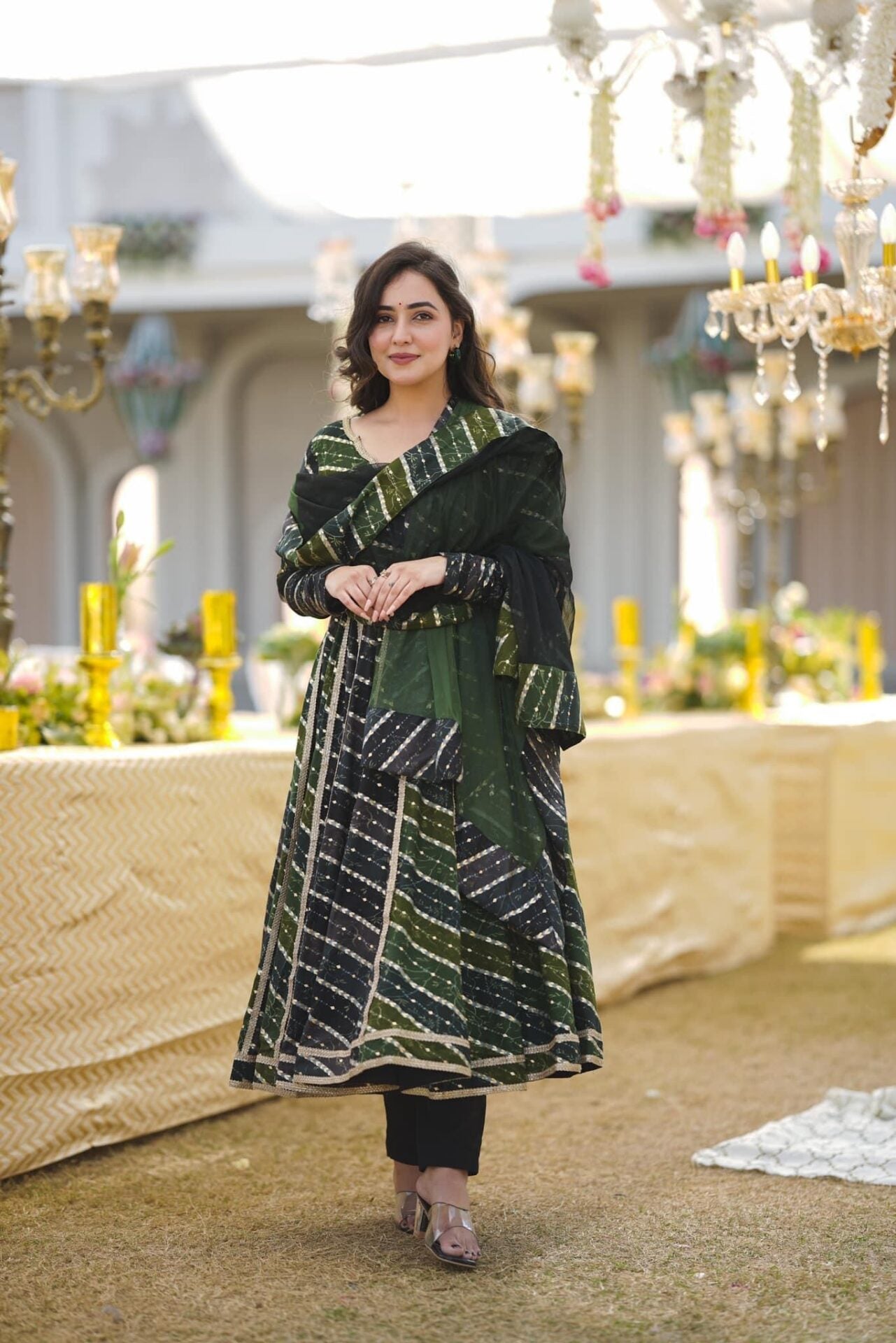 Idaho-o Sitara green rayon suit set - view 3