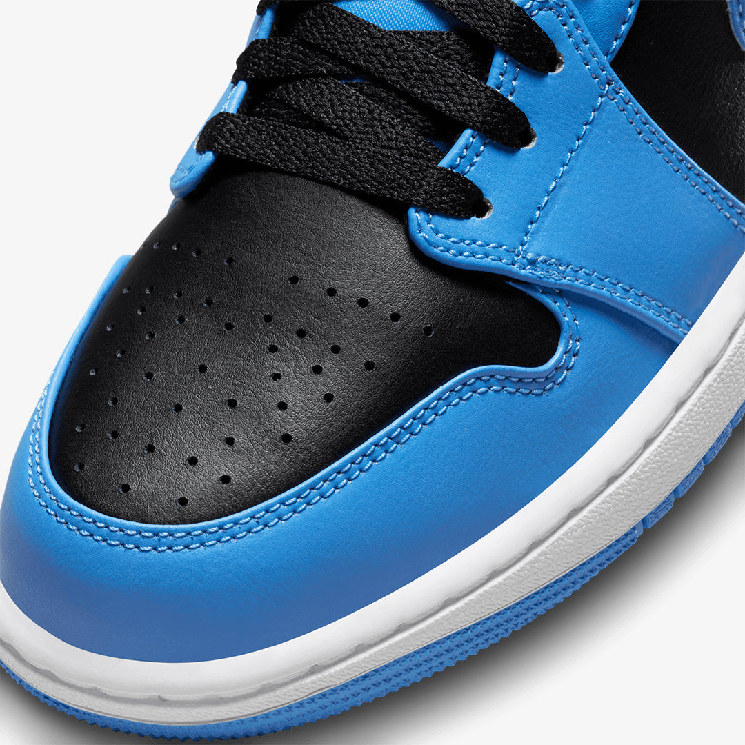 Jordan | AIR JORDAN 1 MID { UNIVERSITY BLUE/BLACK-WHITE - view 3
